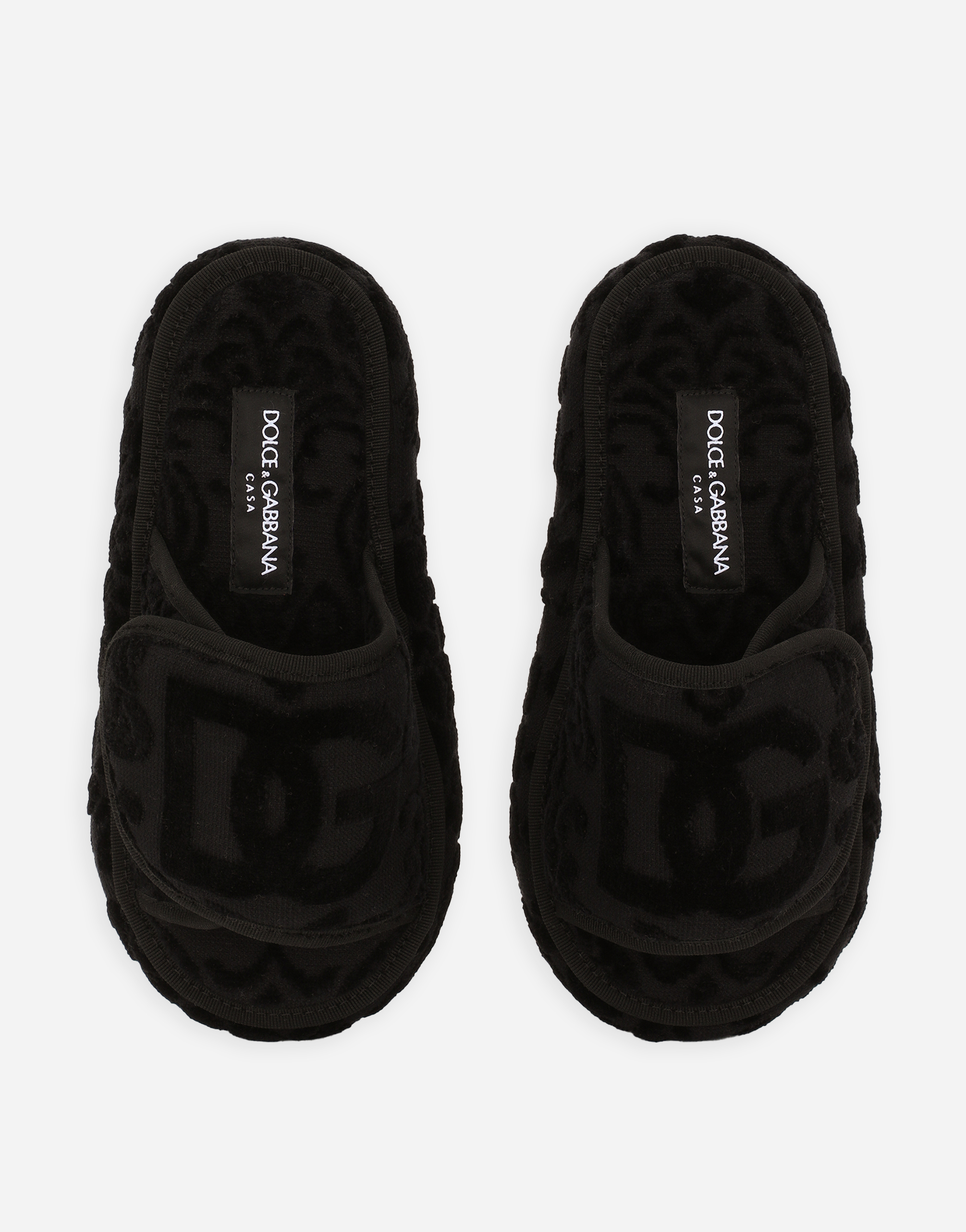 Dolce & Gabbana Terry Cotton Plateau Slippes In Multicolor