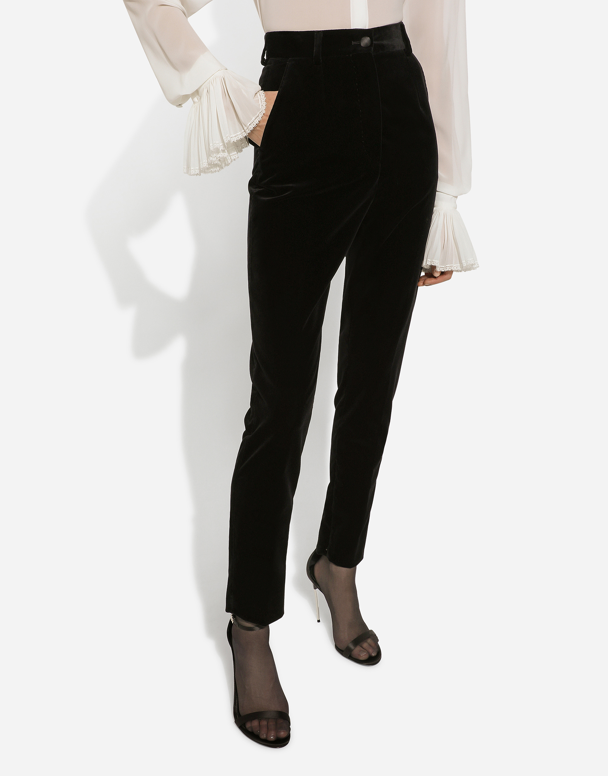 Dolce & Gabbana Pleated Wool-blend Gabardine Straight-leg Pants In Black