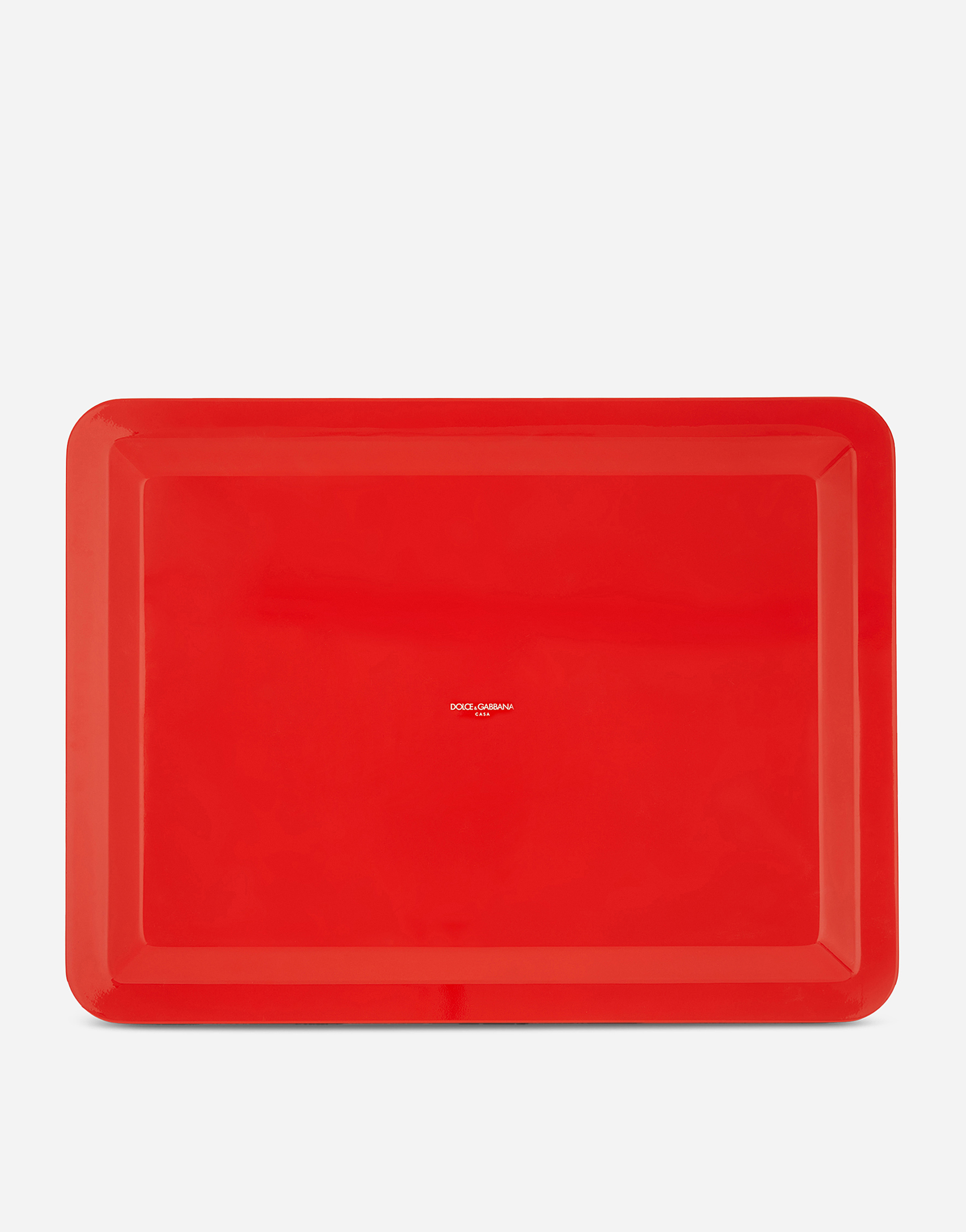 Dolce & Gabbana Wooden Tray Large Multicolor Unisex Onesize In Multicolor