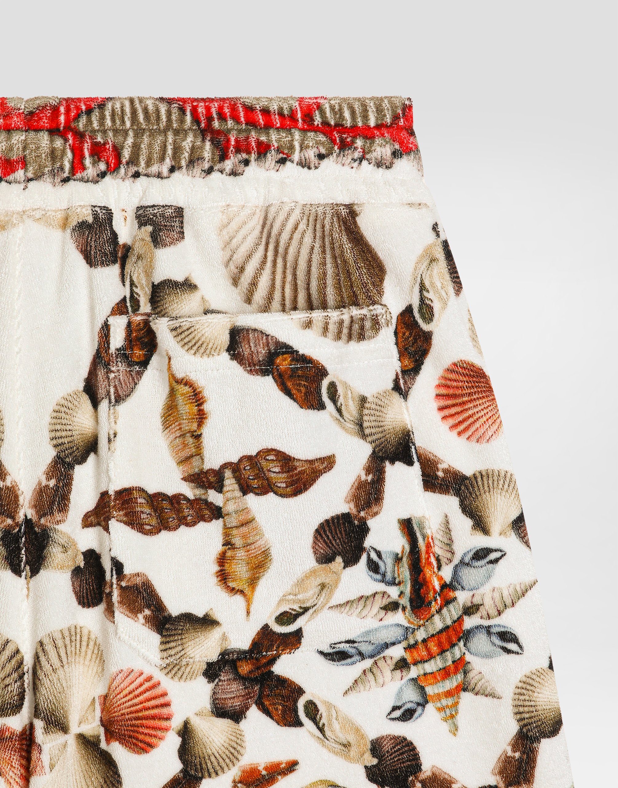 Shell-print cotton terry bermuda shorts