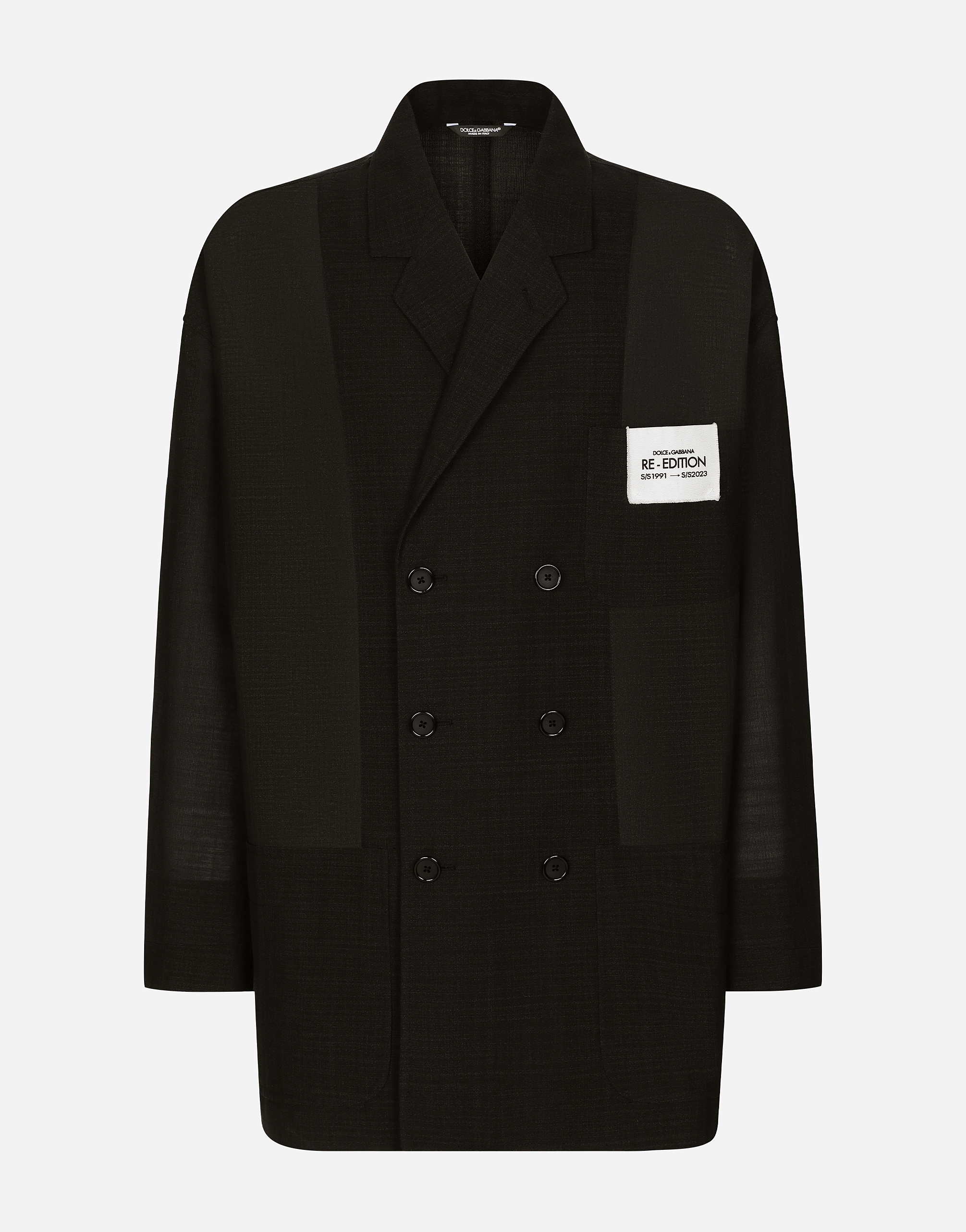 DOLCE & GABBANA OVERSIZE DOUBLE-BREASTED TECHNICAL COTTON JACKET