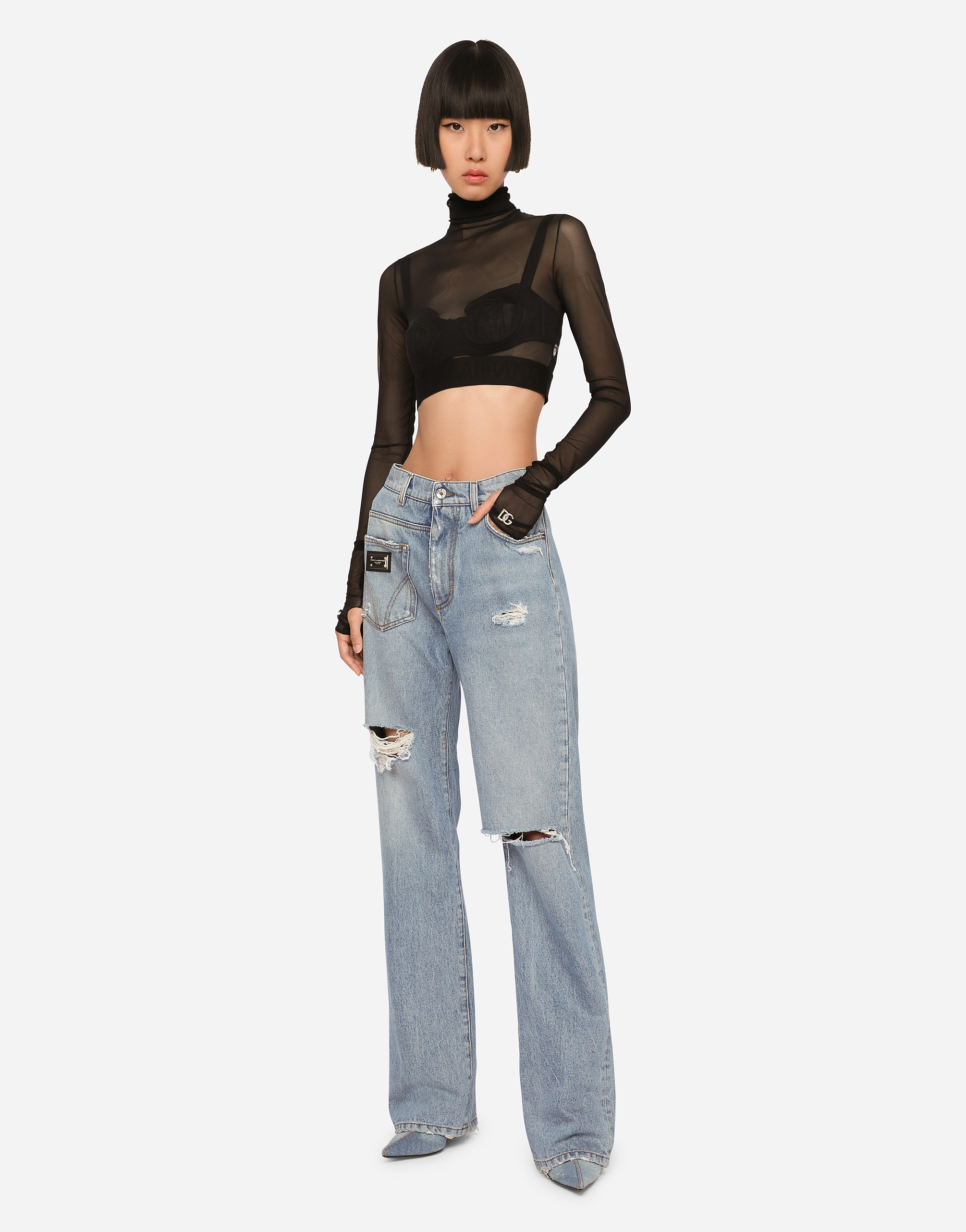 DOLCE & GABBANA PATCHWORK DENIM JEANS