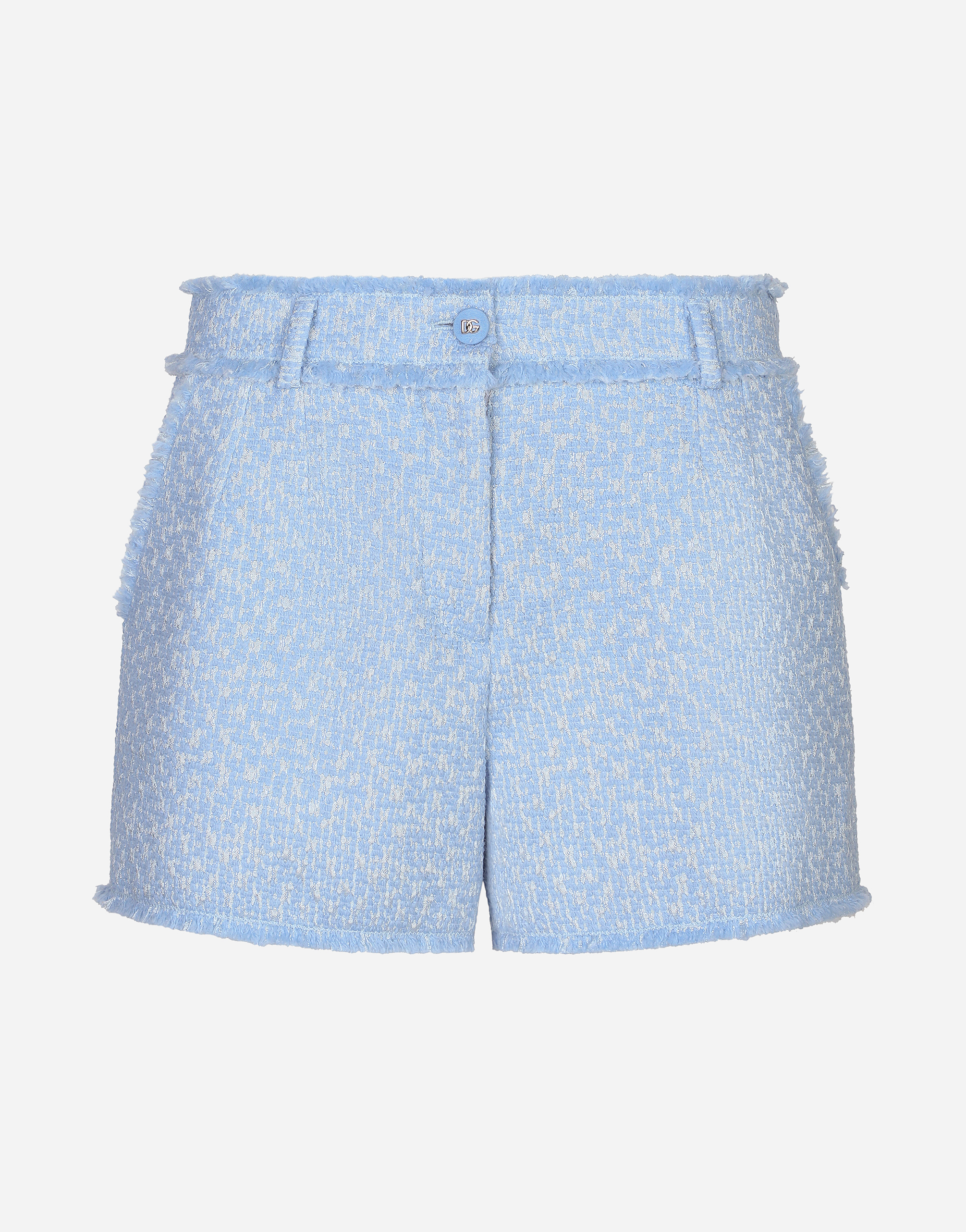 Dolce & Gabbana Frayed Detailing Tailored Shorts In Purple