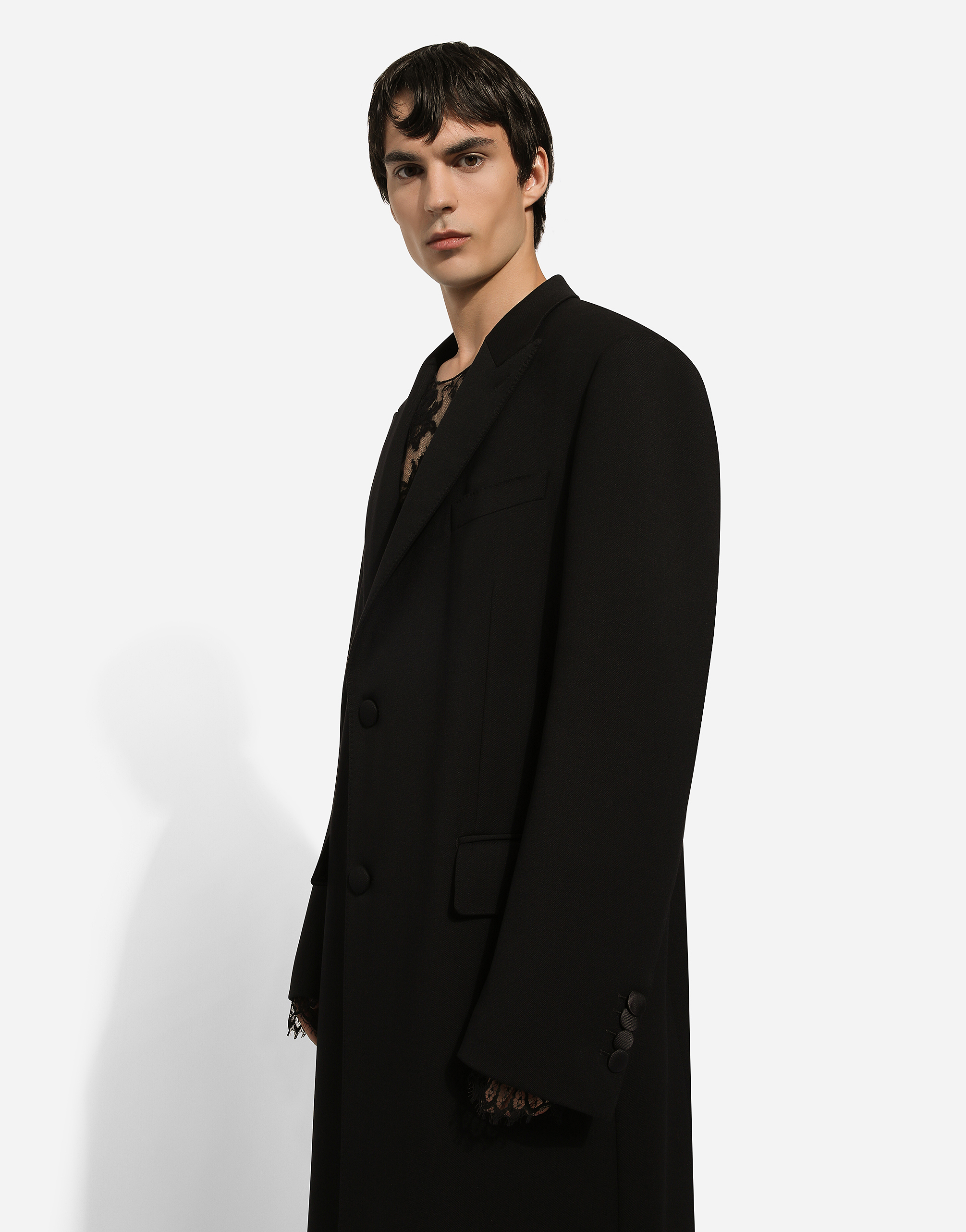 Dolce & Gabbana Wool Single-breasted Coat In Black