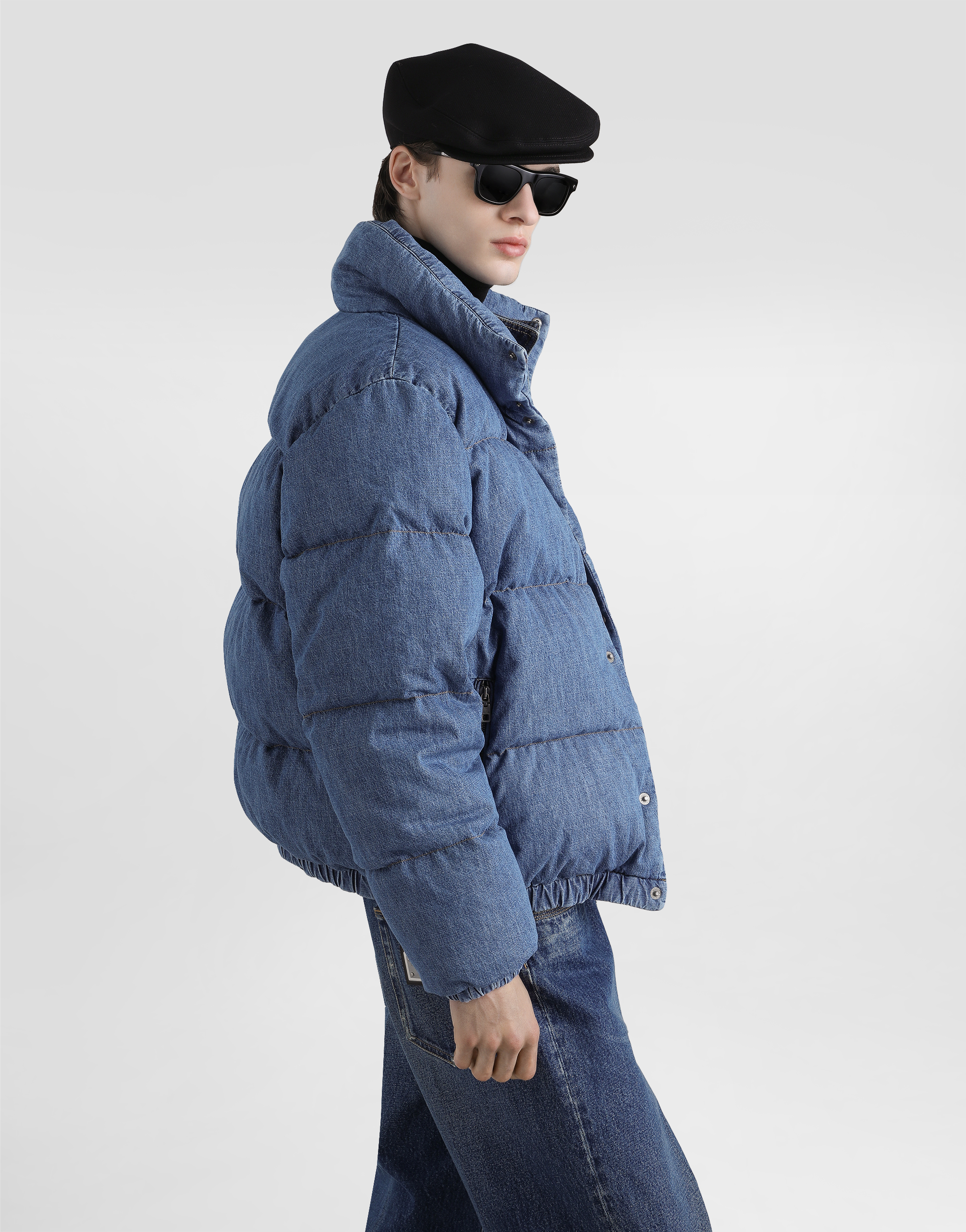 Cotton denim padded jacket