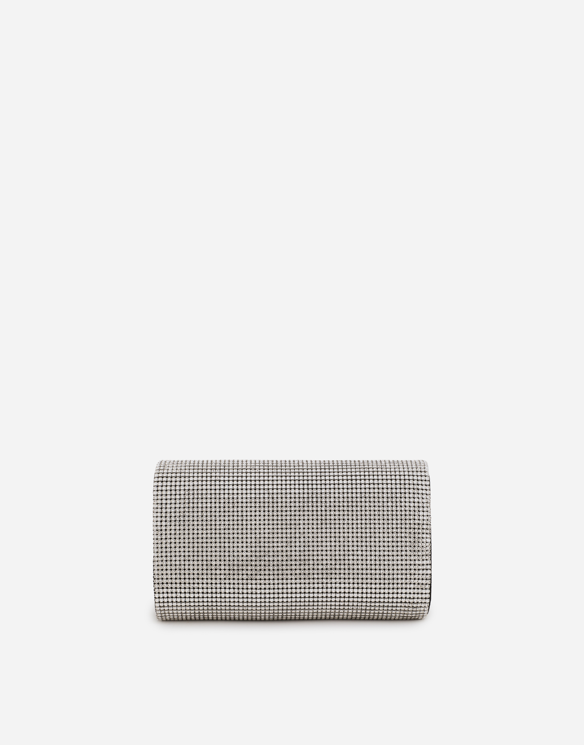 Dolce & Gabbana Dg Logo Bag In Crystal Mesh In Silver