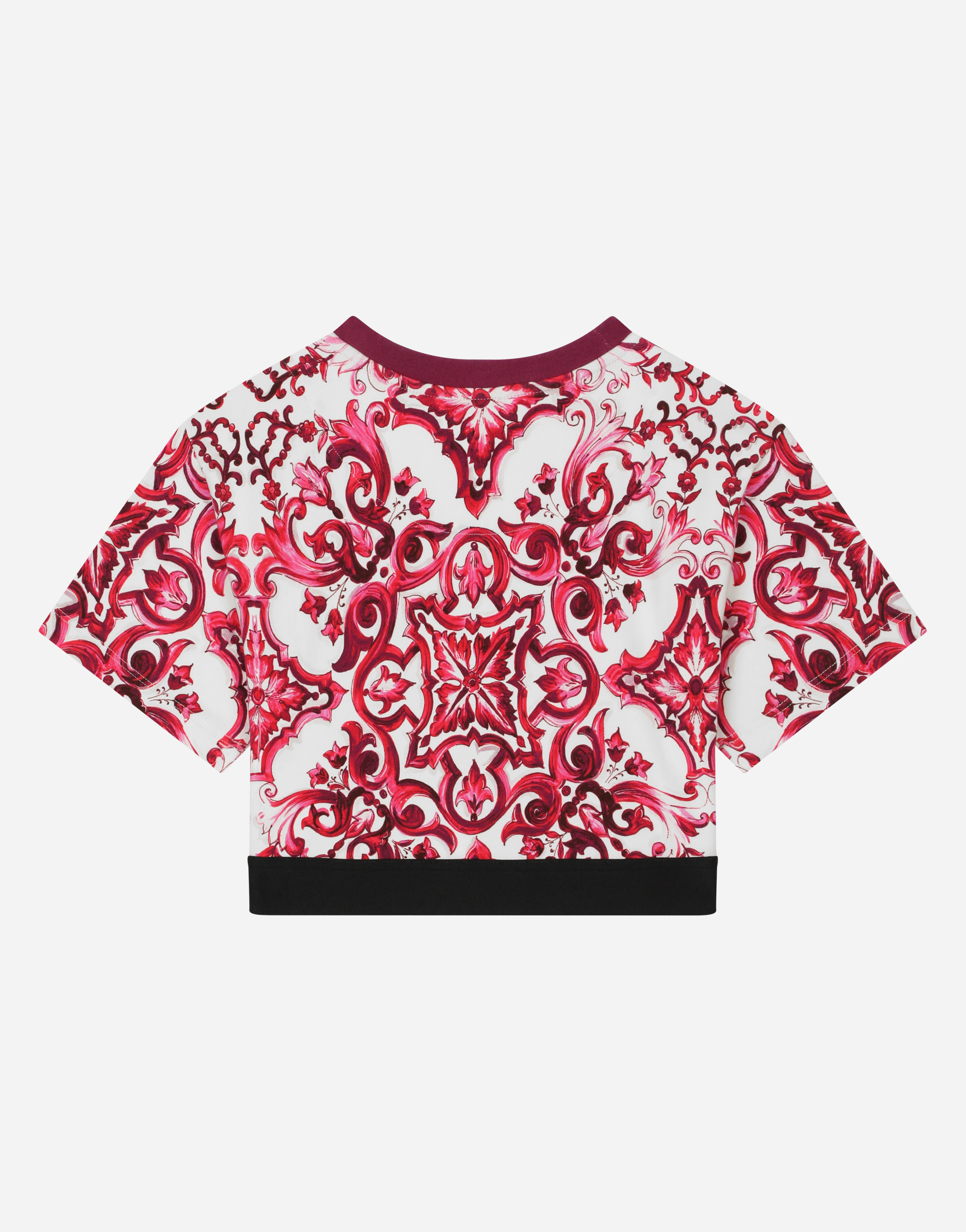 Shop Dolce & Gabbana Majolica-print Jersey T-shirt In Multicolor