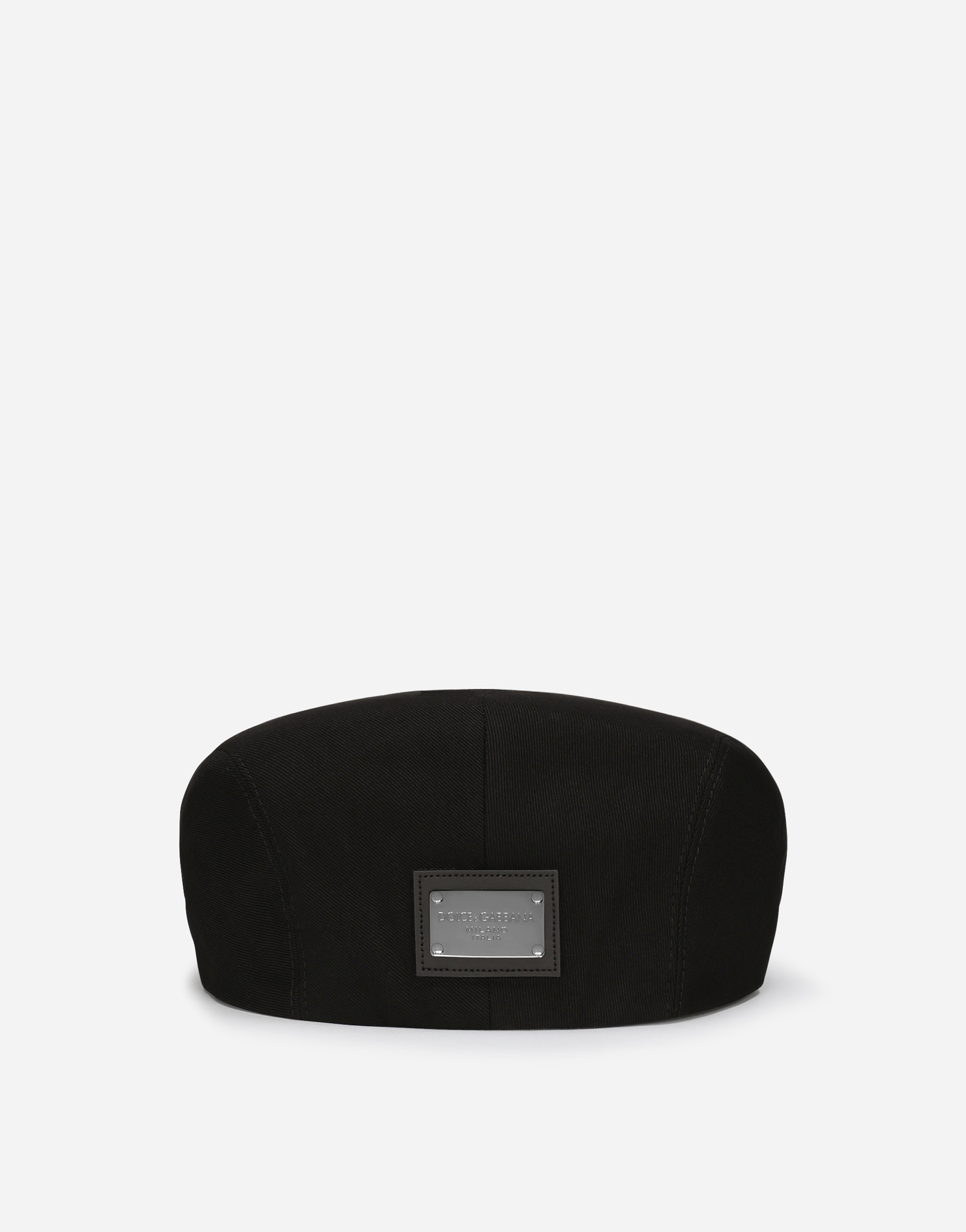 Dolce & Gabbana Cotton Fustian Flat Cap In Black