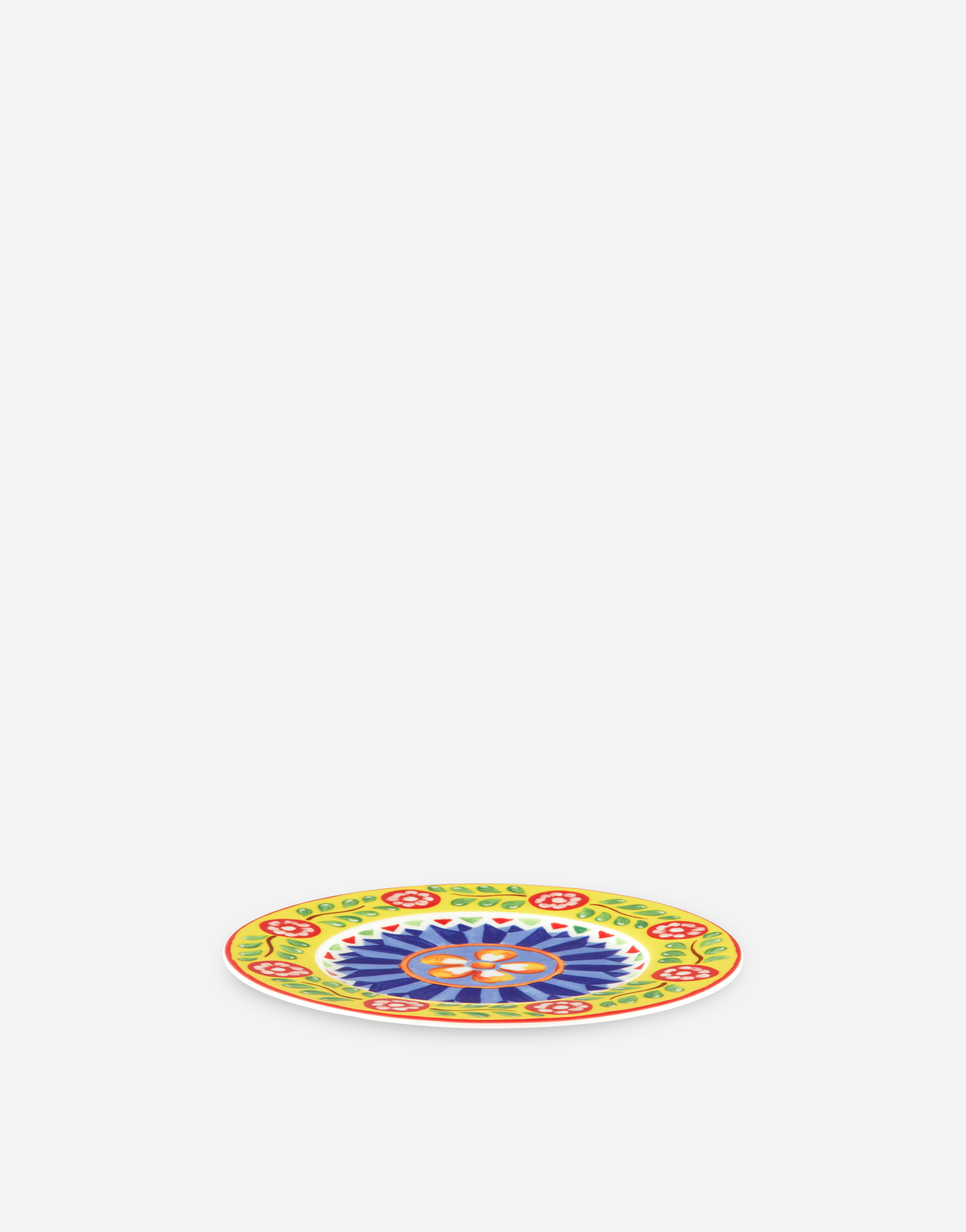 Shop Dolce & Gabbana Set 2 Bread Plates In Fine Porcelain In Multicolor