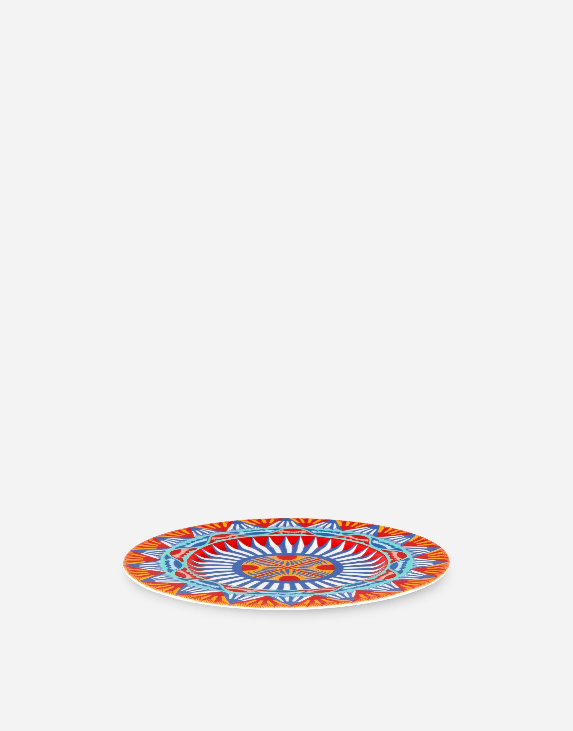 Dolce & Gabbana Set 2 Dessert Plates In Fine Porcelain Multicolor Unisex Onesize In Multicolor