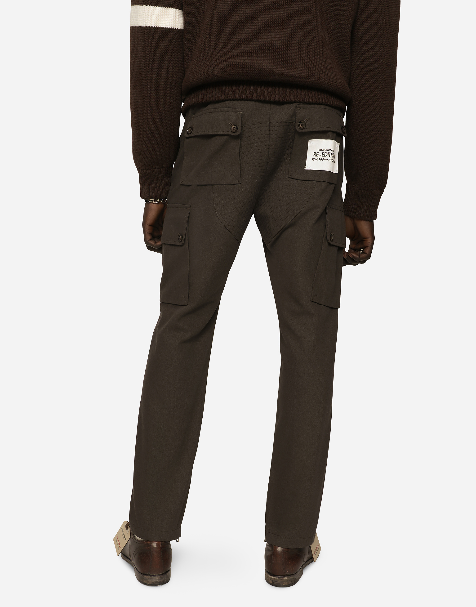 DOLCE & GABBANA COTTON TWILL CARGO BIKER PANTS