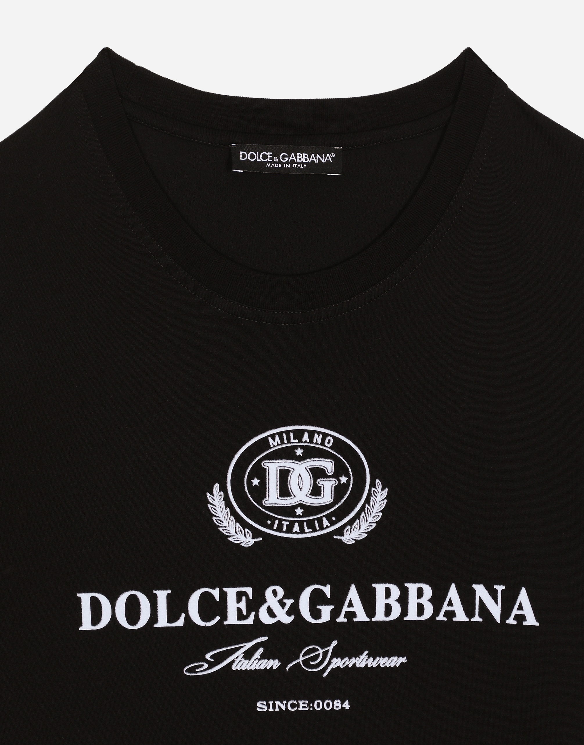 Dolce & Gabbana Cotton T-shirt With Logo Print In Black