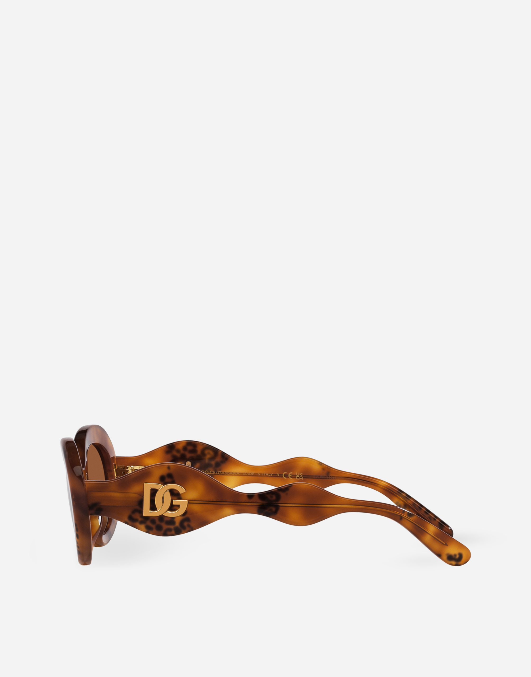 Dolce & Gabbana Dg Crossed Sunglasses In Animal Print