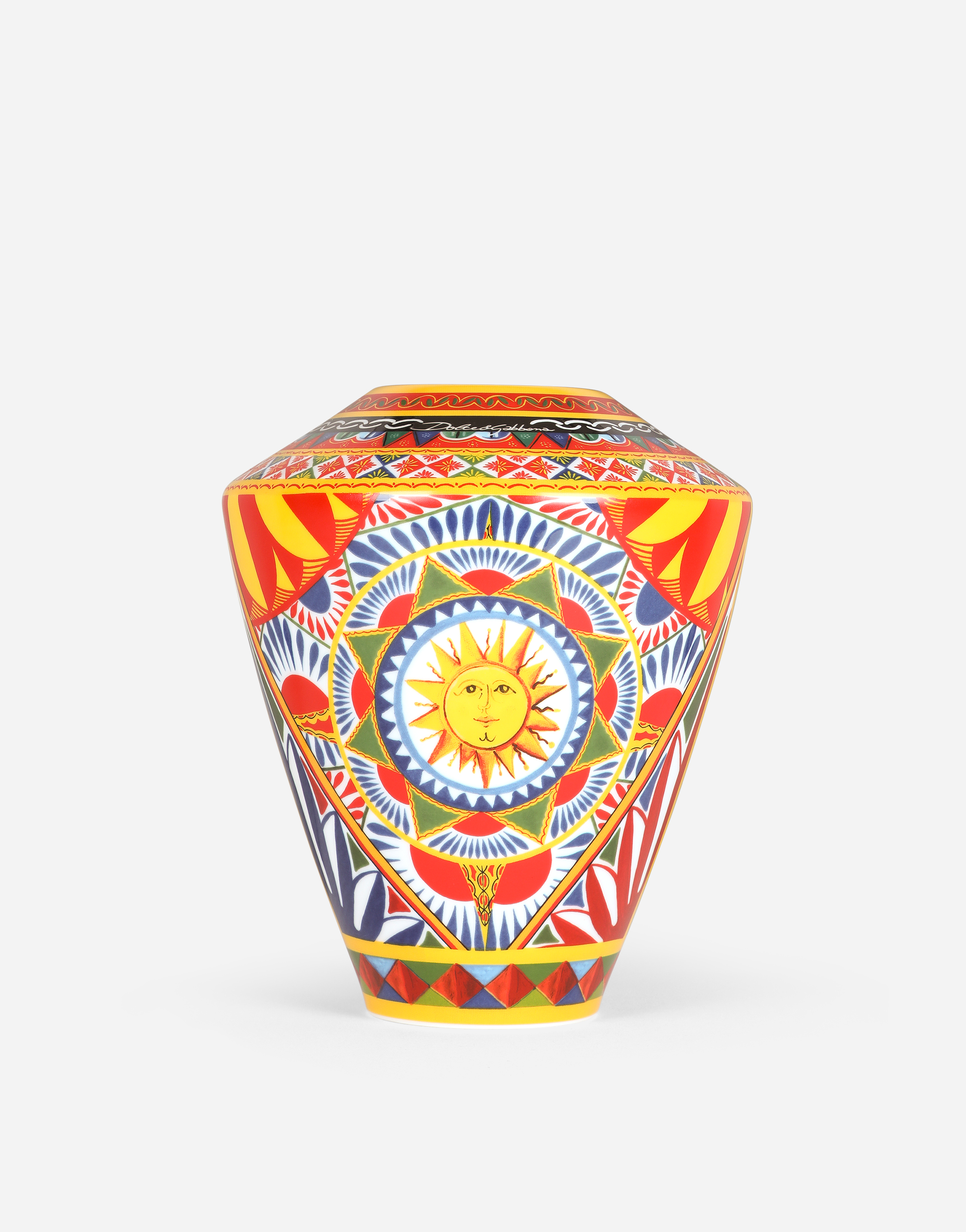 Dolce & Gabbana Small Amphora Porcelain Vase In Multicolore