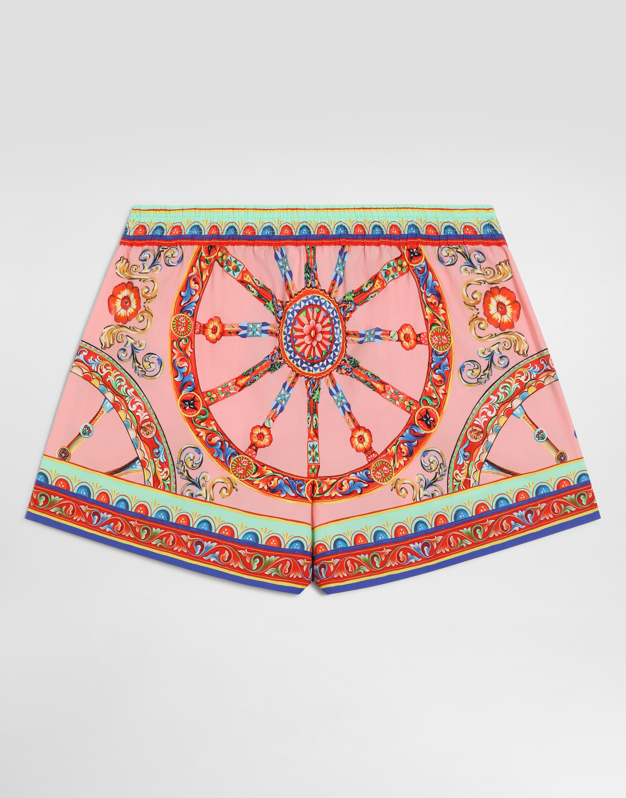  Dolce & Gabbana Shorts Vanity En Popeline à Imprimé Carretto - Femme Pantalons Et Jupes Multicolor 3 Years 