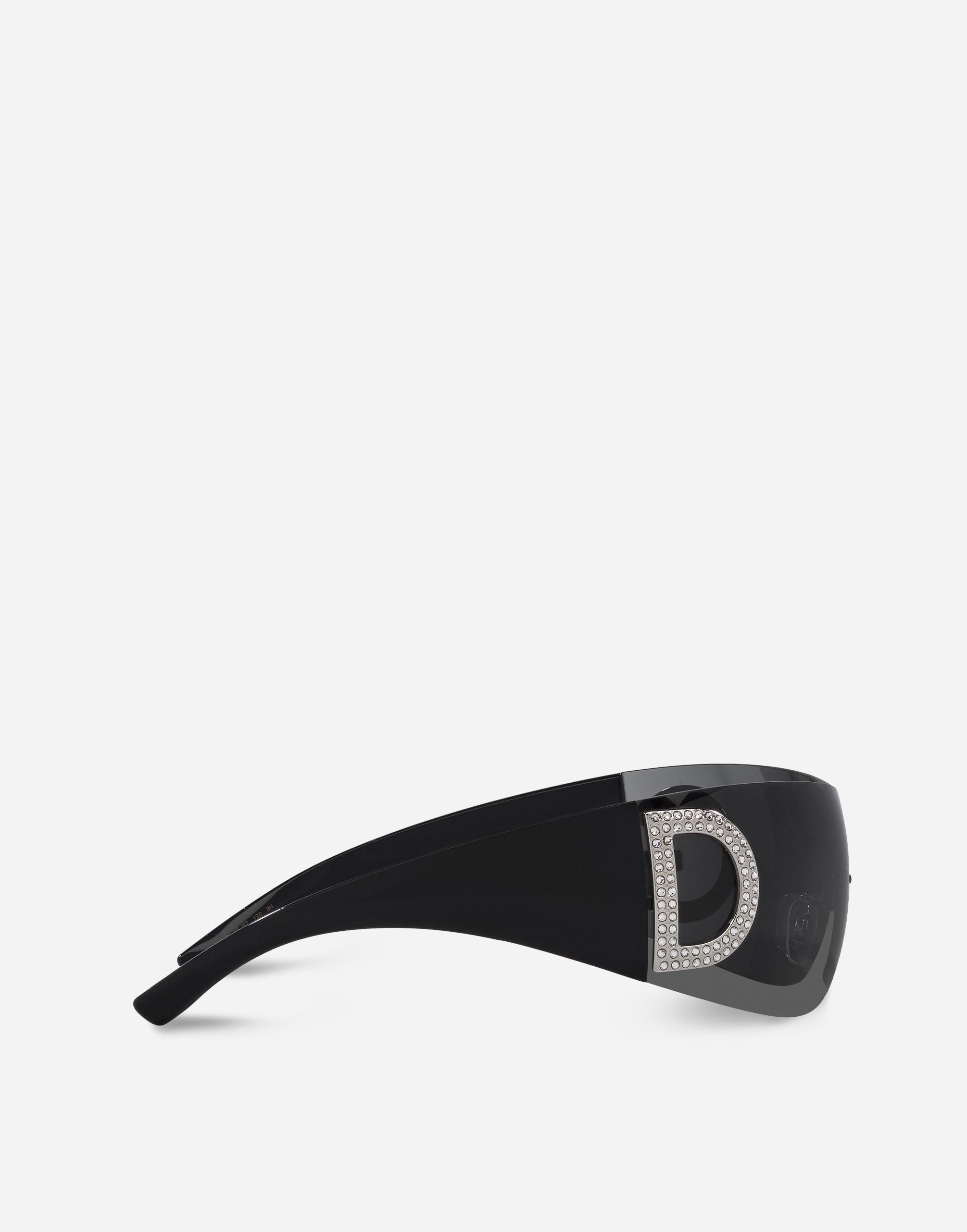 Dolce & Gabbana Re-edition Shield-frame Sunglasses In Black