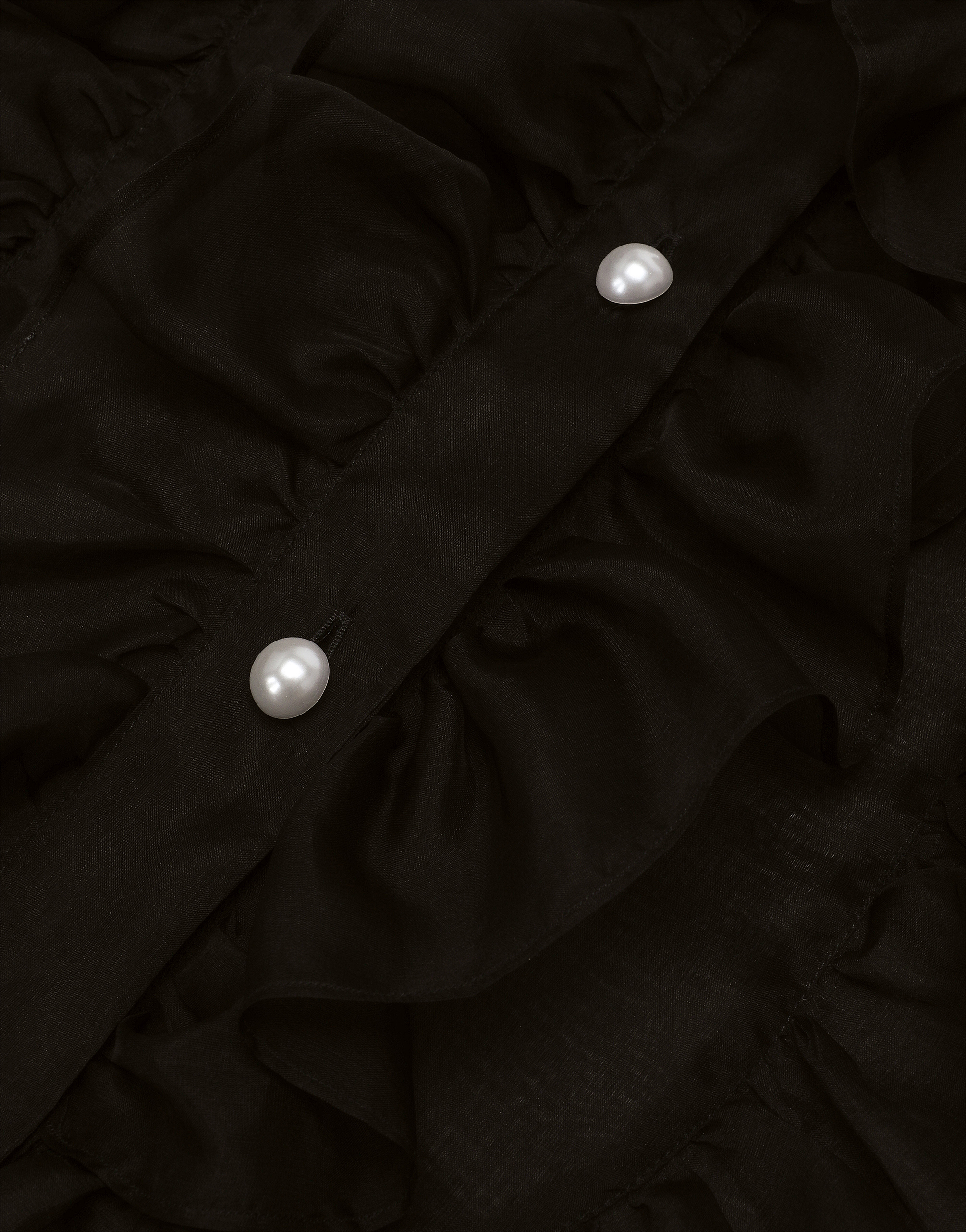 Organza shirt with front and ruffles