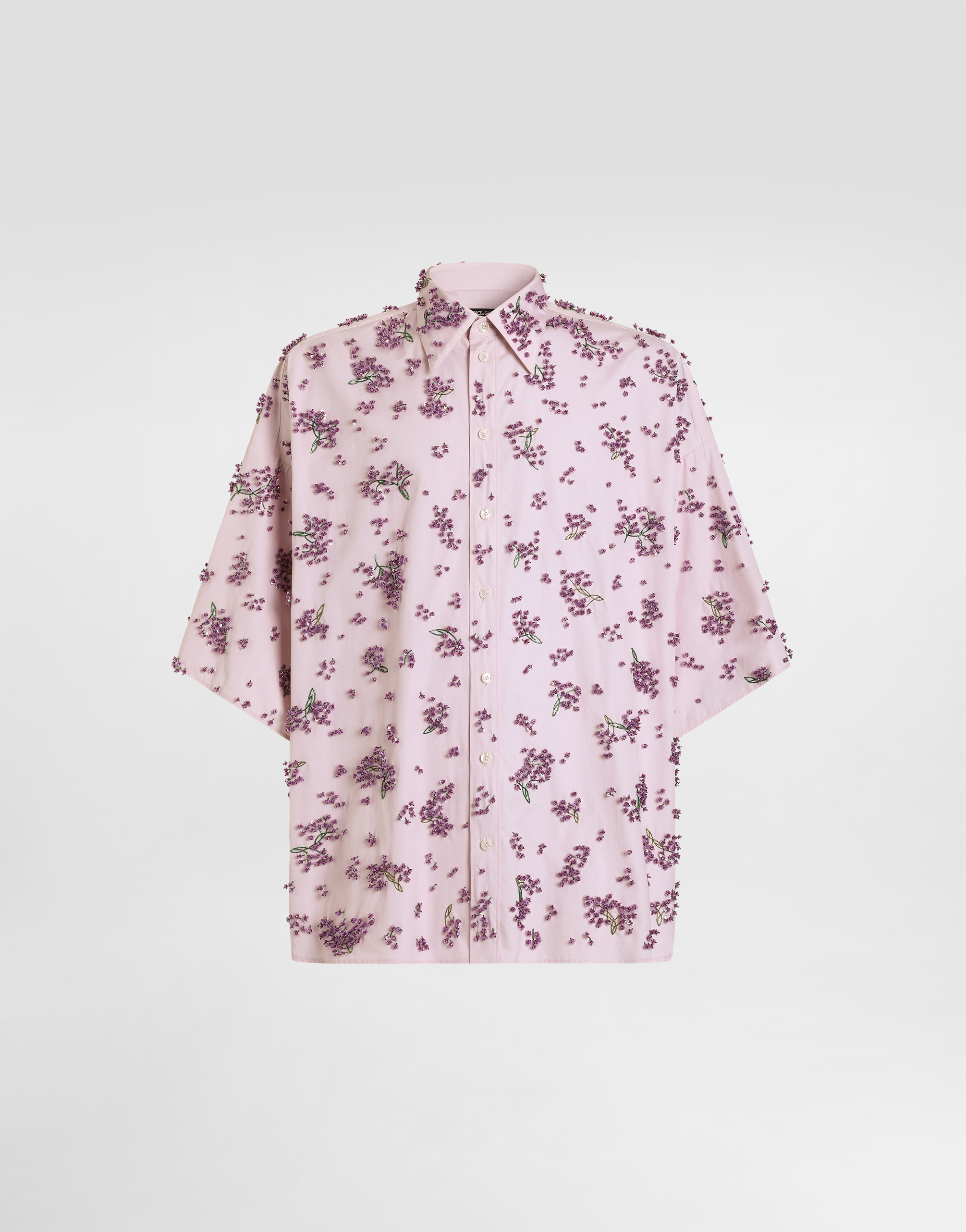 マルチカラーのメンズ エンブロイダリー コットン シャツ | Dolce&Gabbana®