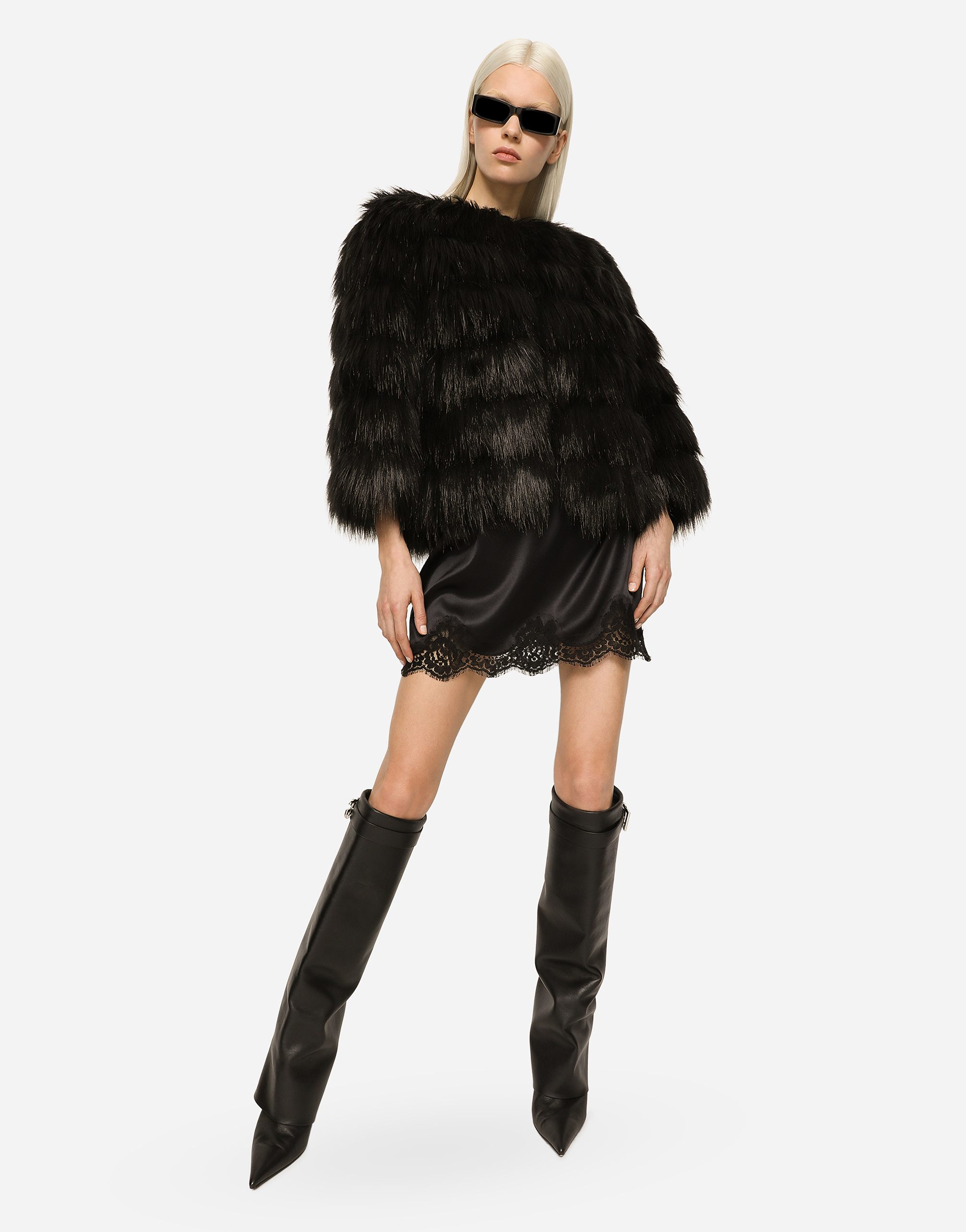 DOLCE & GABBANA FAUX FUR JACKET