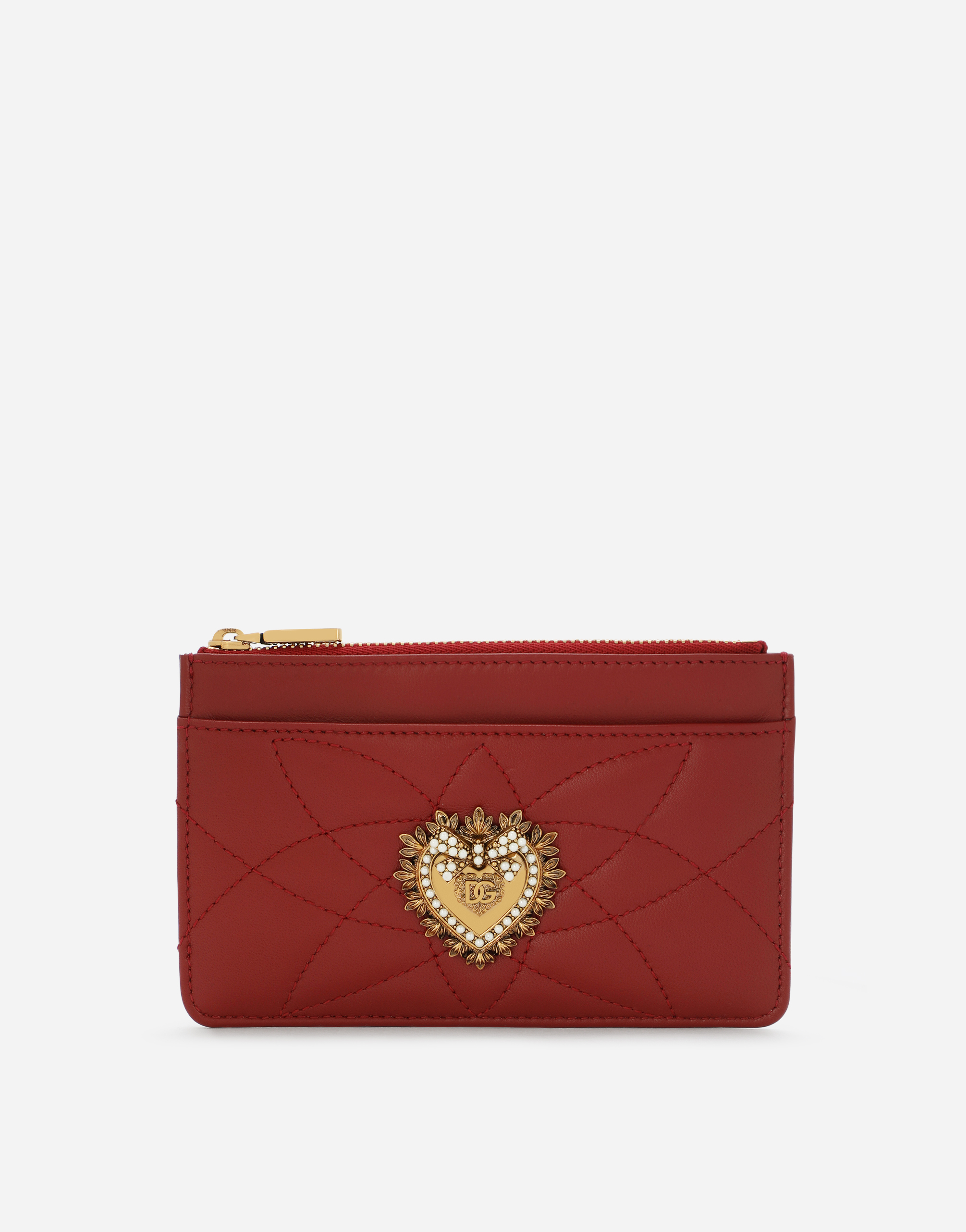 Dolce & Gabbana Medium Devotion Card Holder In Red
