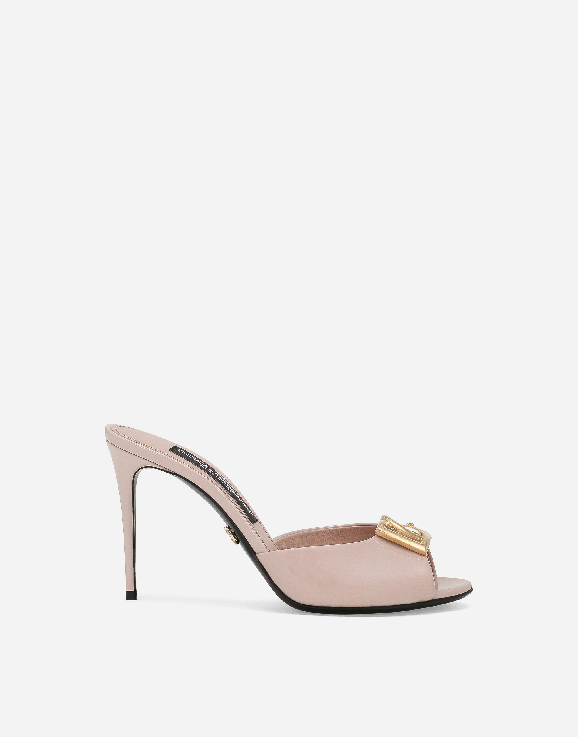 Shop Dolce & Gabbana Patent Leather Mules In Pink