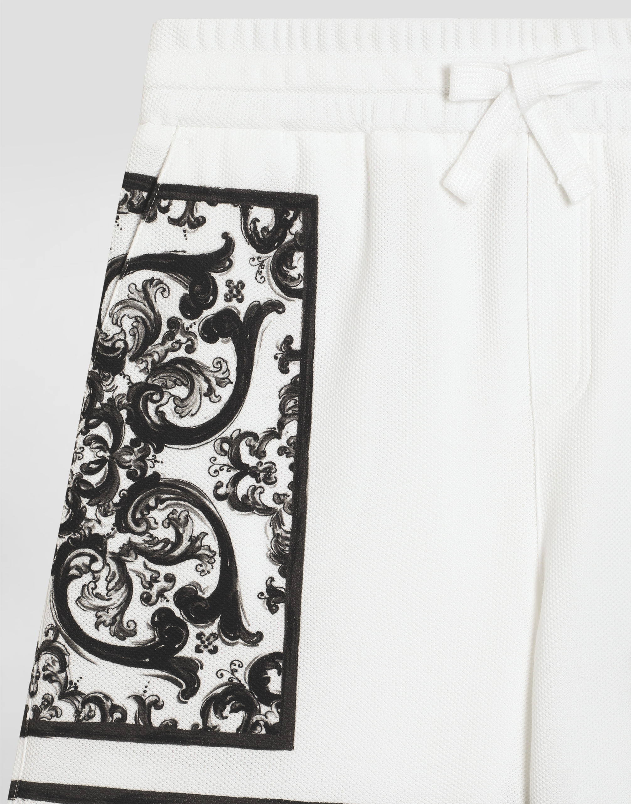 Majolica-print double piqué bermuda shorts