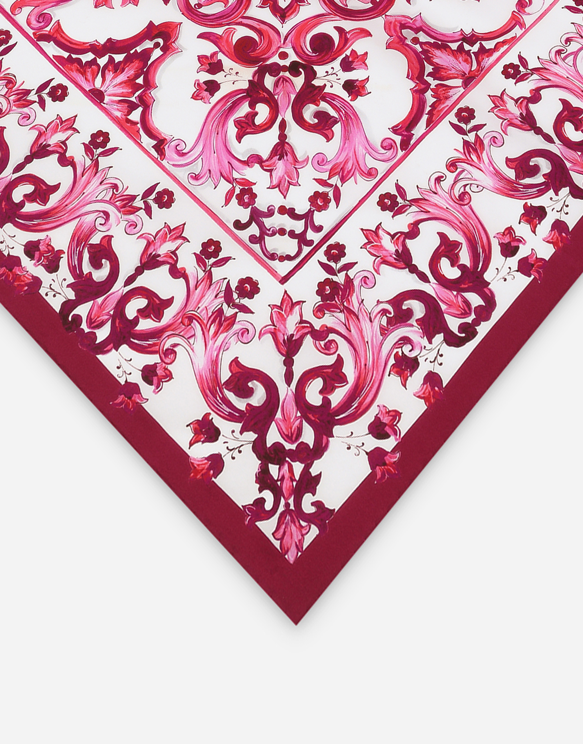 DOLCE & GABBANA MAJOLICA-PRINT TWILL SCARF (70 X 70)