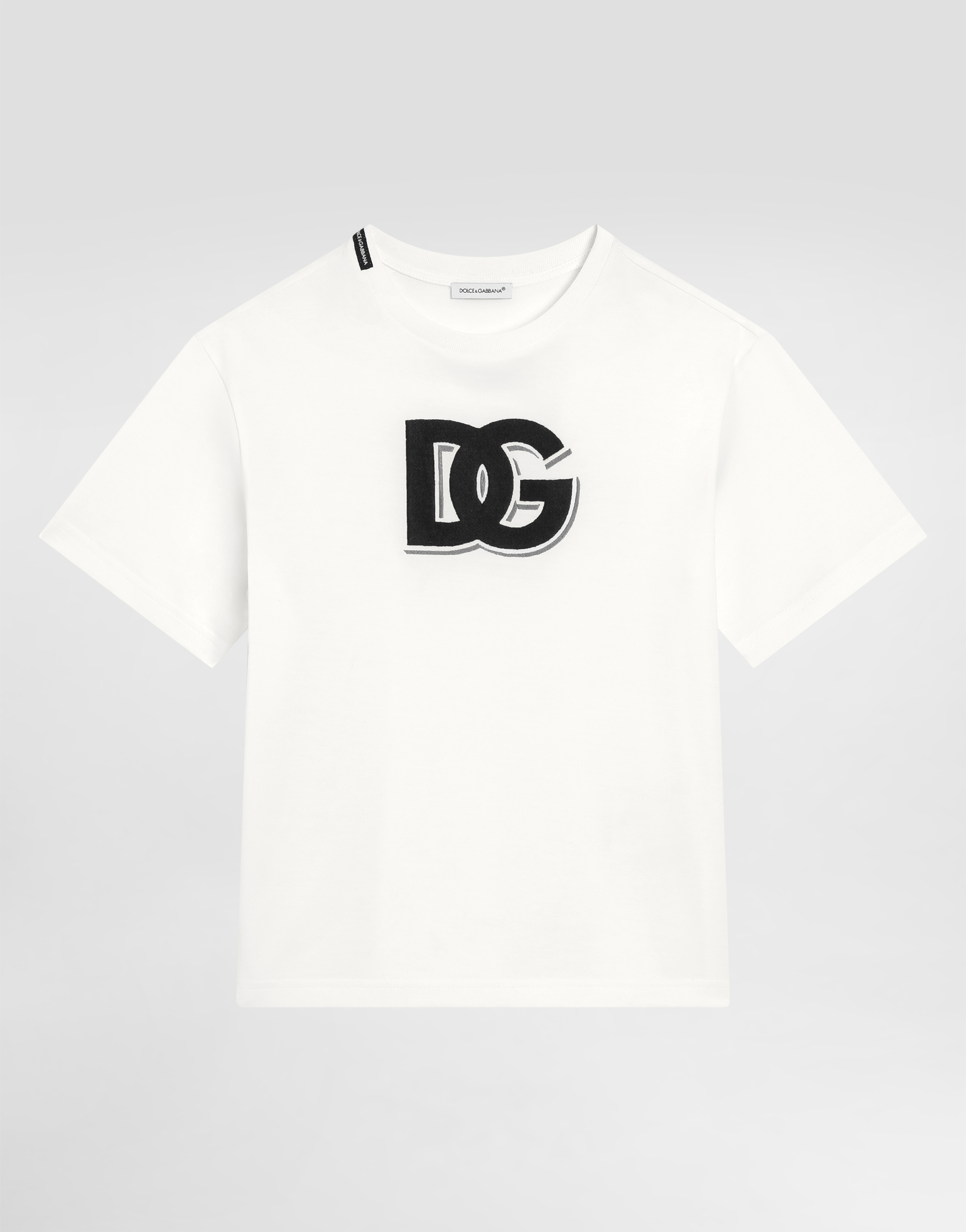 Jersey T-shirt with DG logo in White for Boys | Dolce&Gabbana® US