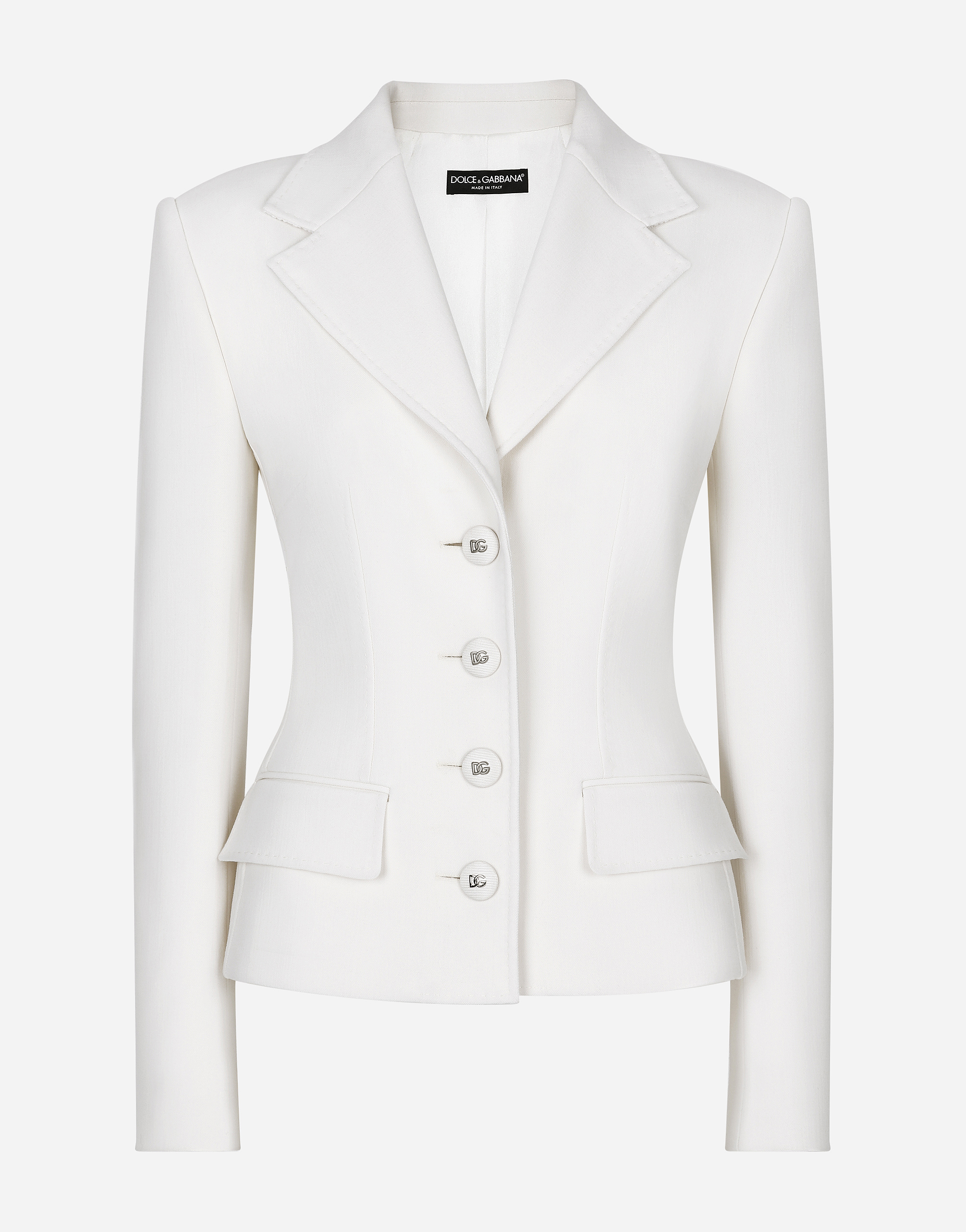 Dolce & Gabbana Single-breasted Woolen Jacket - Woman Blazers White