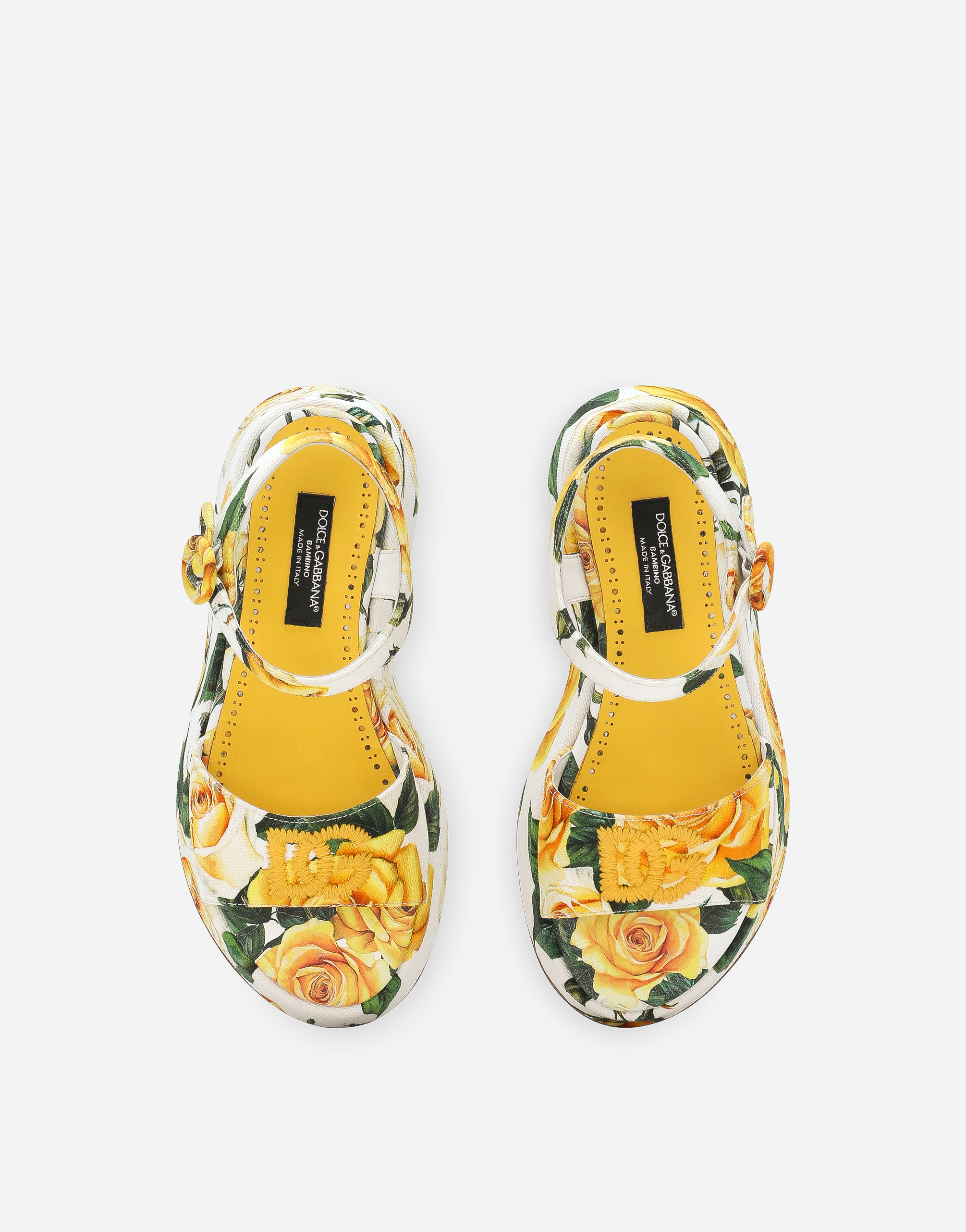 Shop Dolce & Gabbana Printed Canvas Sandals