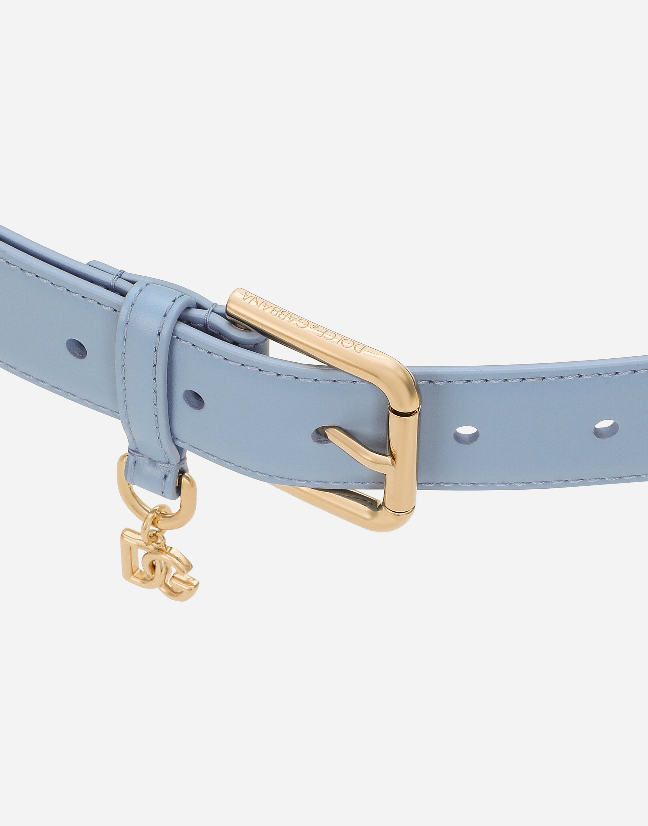 Dolce & Gabbana Dg Charm Belt In Light Blue