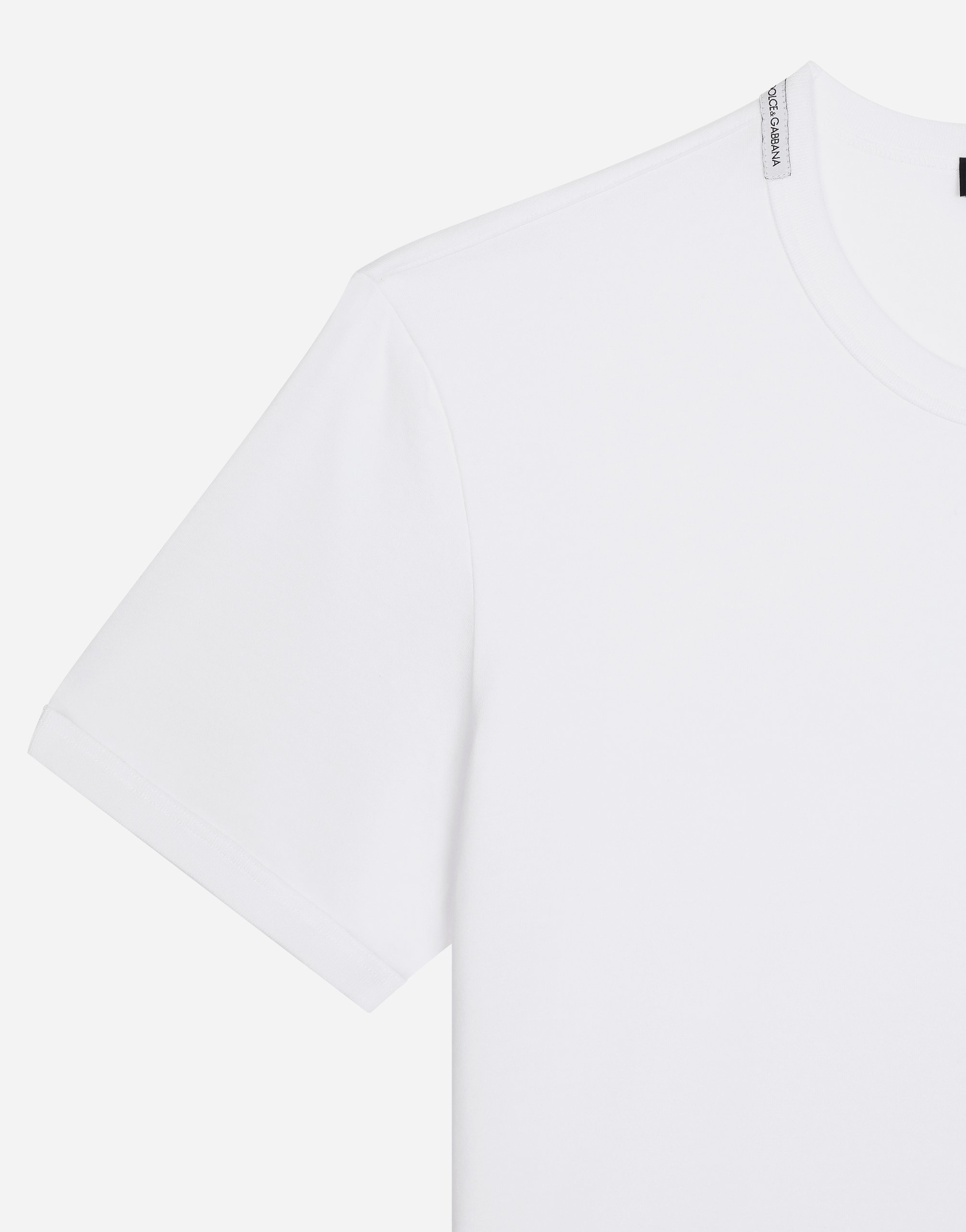 Dolce & Gabbana Bee And Crown Embroidered Tshirt In White