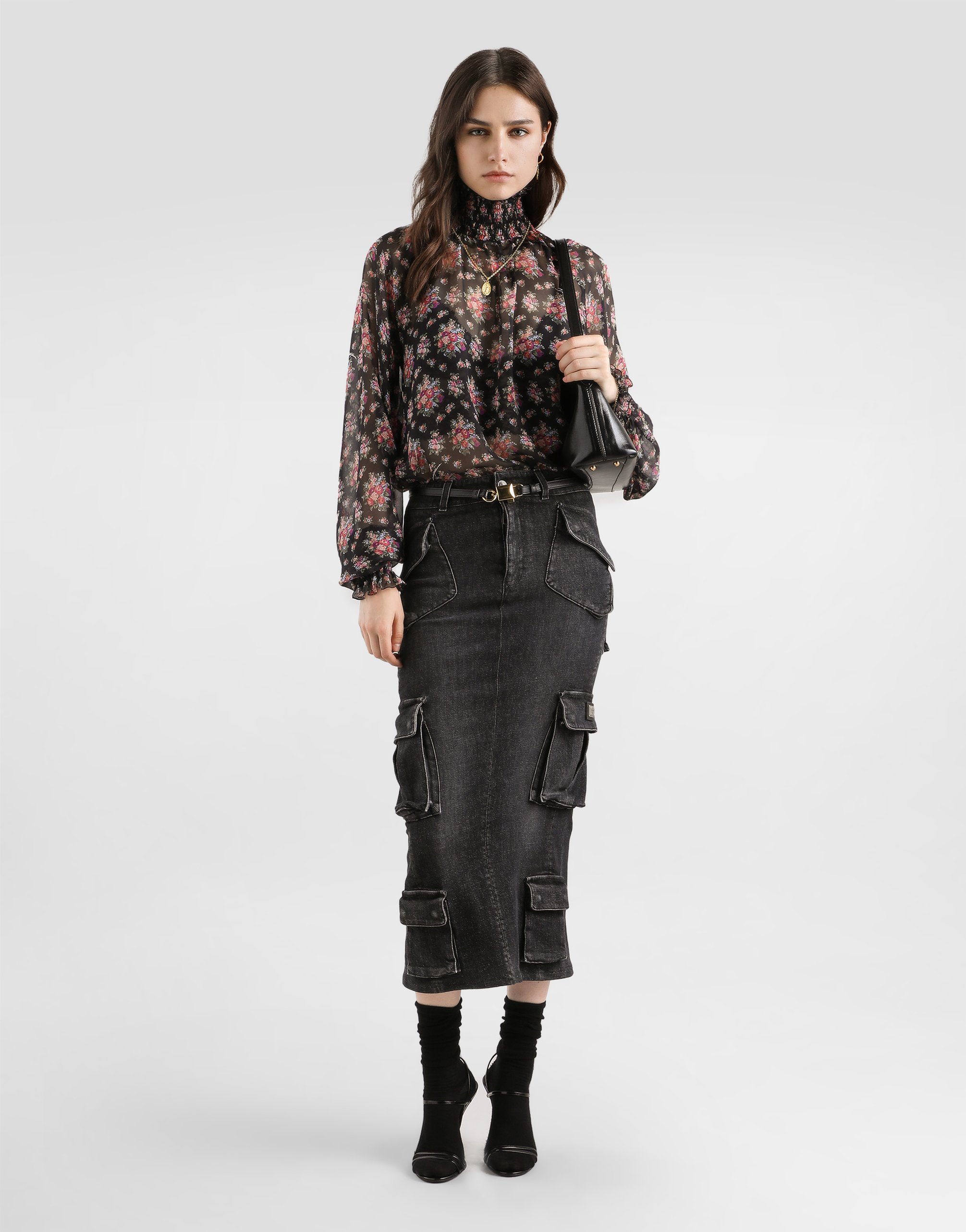 Dolce & Gabbana Denim Skirt In Multi