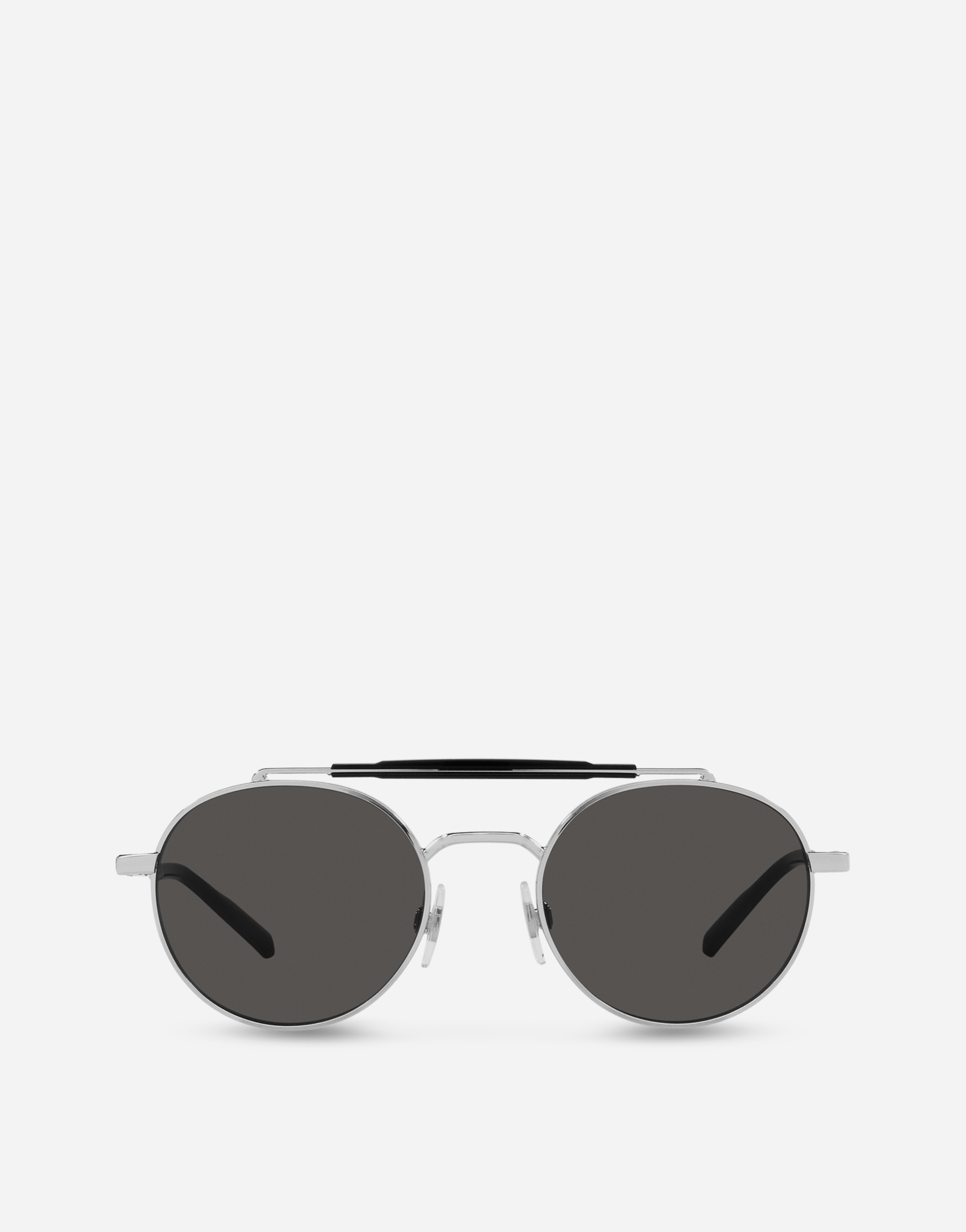 Shop Dolce & Gabbana Diagonal Cut Sunglasses In Silver