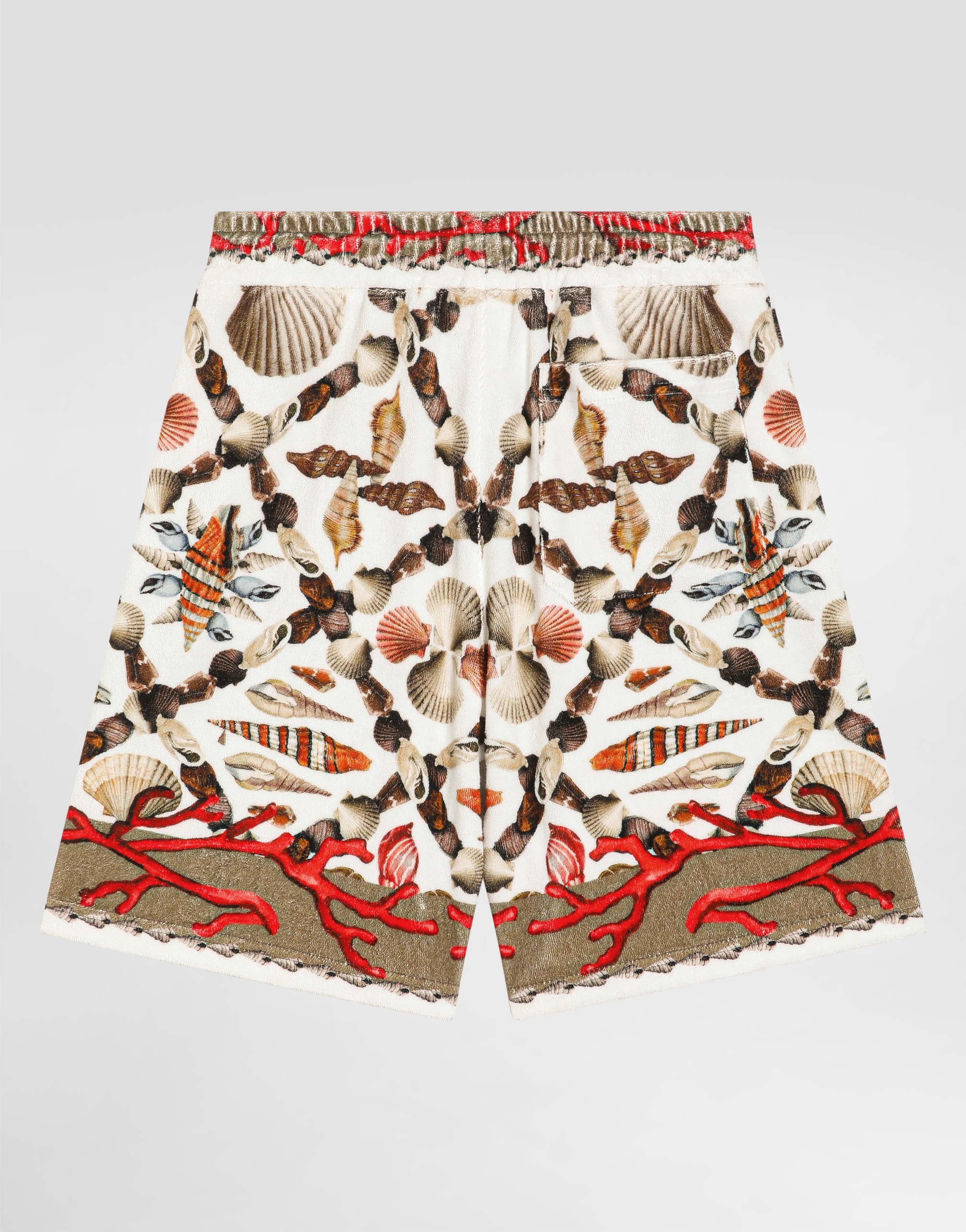 Shell-print cotton terry bermuda shorts