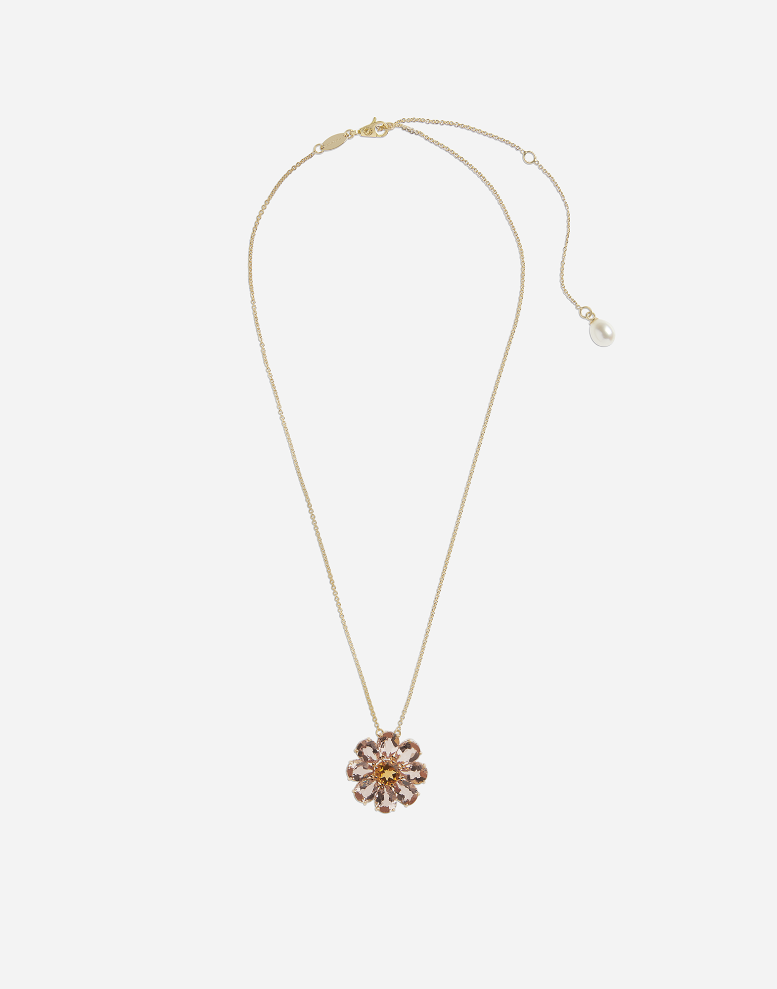 Dolce & Gabbana Necklace With Red Gold Flower Pendant Gold Female Onesize