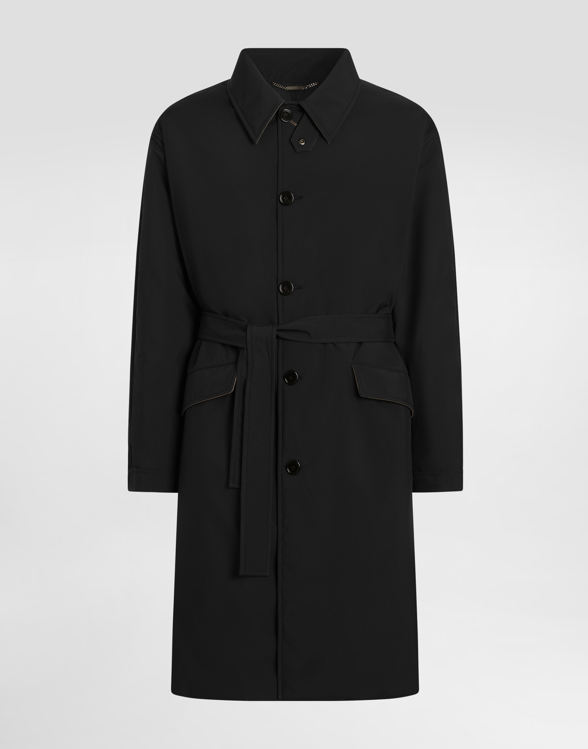 ブラックのメンズ Single-breasted nylon trench coat | Dolce&Gabbana®