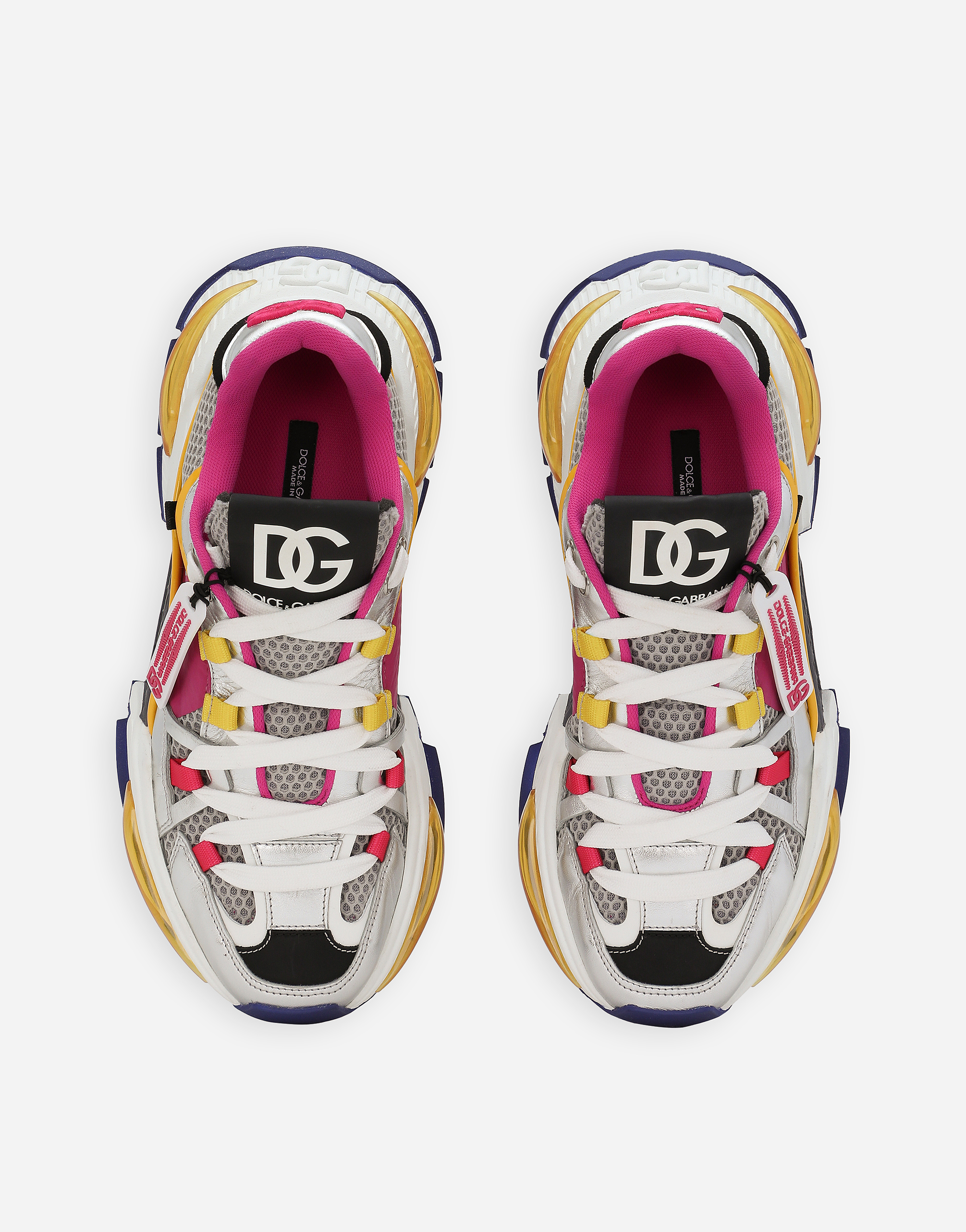 Shop Dolce & Gabbana Mixed-material Airmaster Sneakers In Multicolor