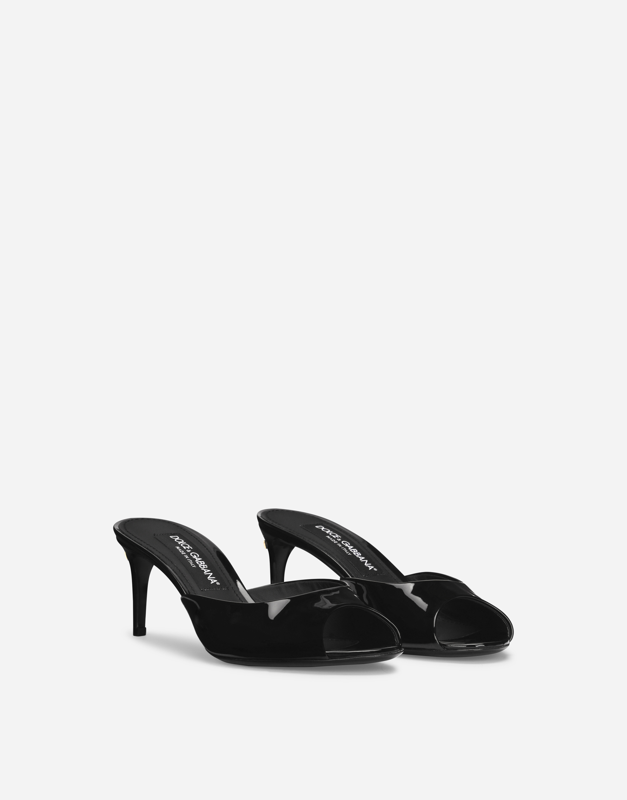 Shop Dolce & Gabbana Patent Leather Mules In Black