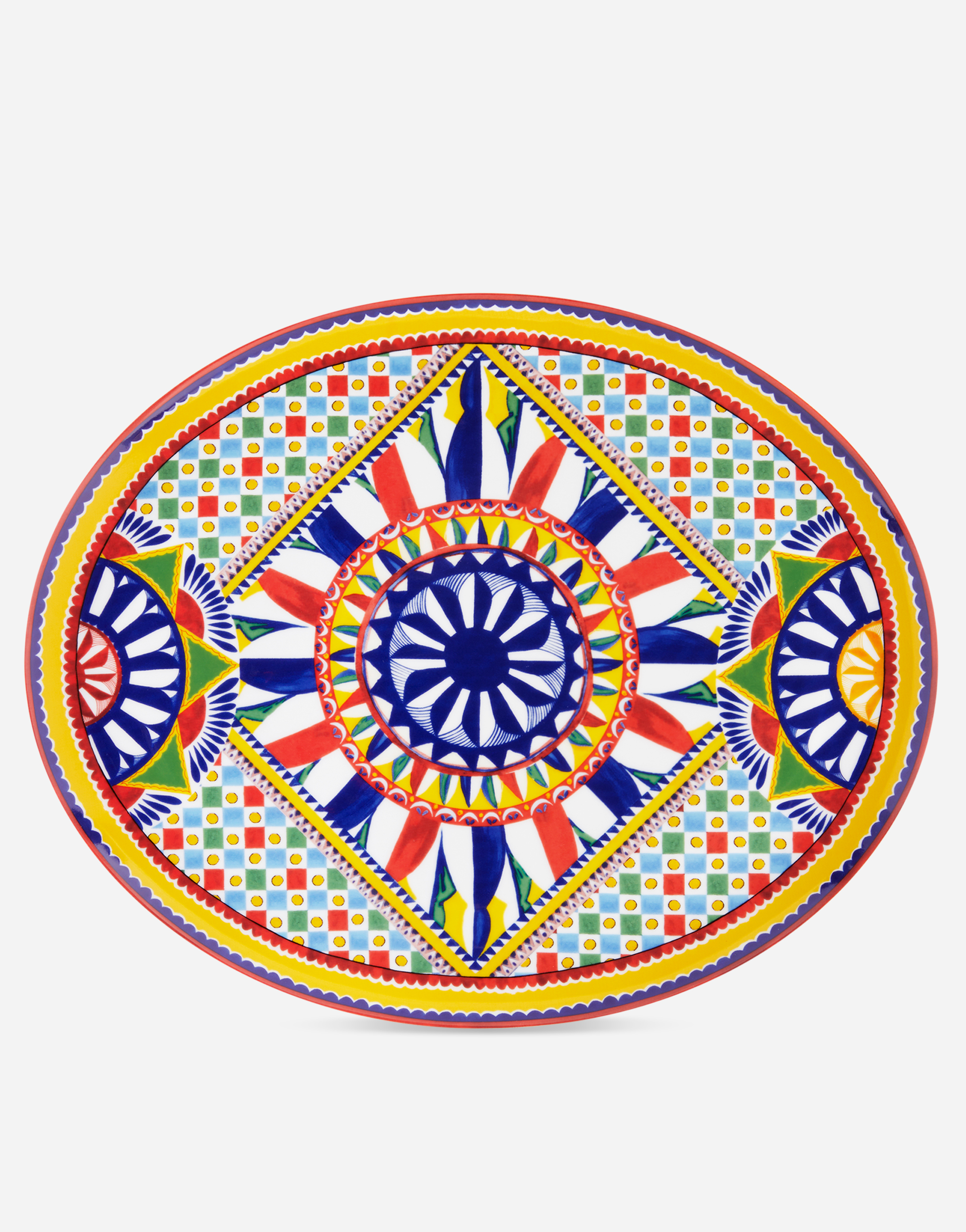 Dolce & Gabbana Porcelain Platter In Multicolor