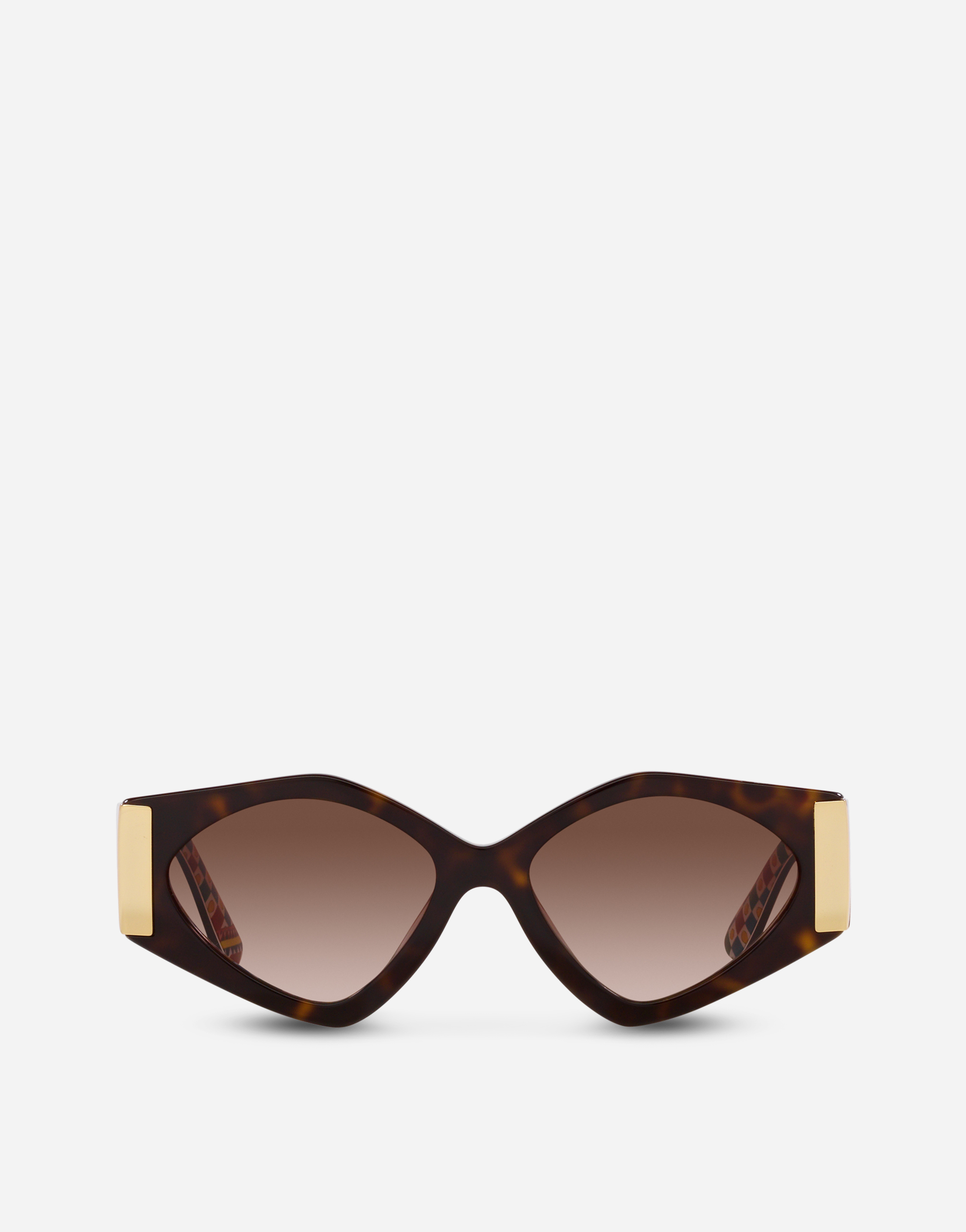 DOLCE & GABBANA HALF PRINT SUNGLASSES