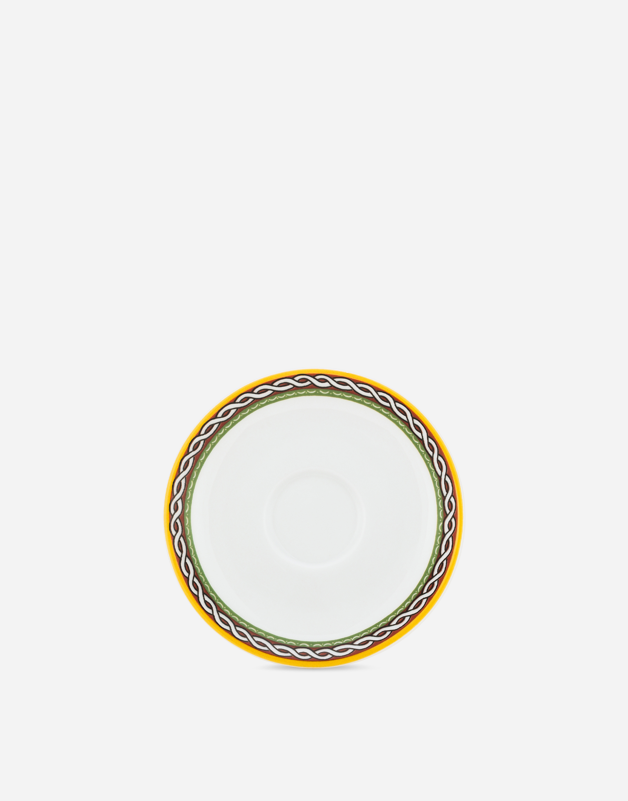 Dolce & Gabbana Set 2 Porcelain Espresso Cups With Saucers In Multicolor