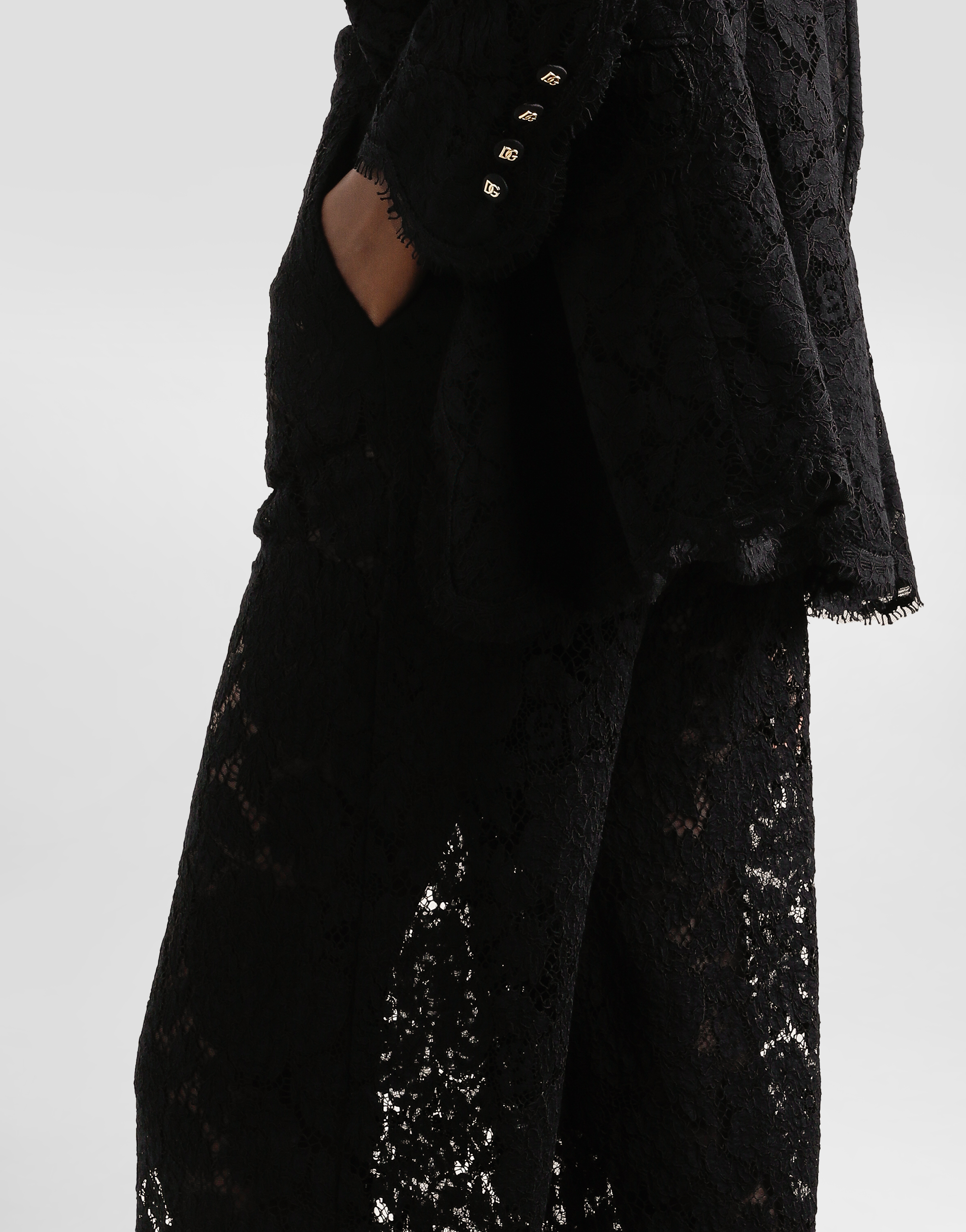 Dolce & Gabbana Cordonetto Lace Trousers In Black