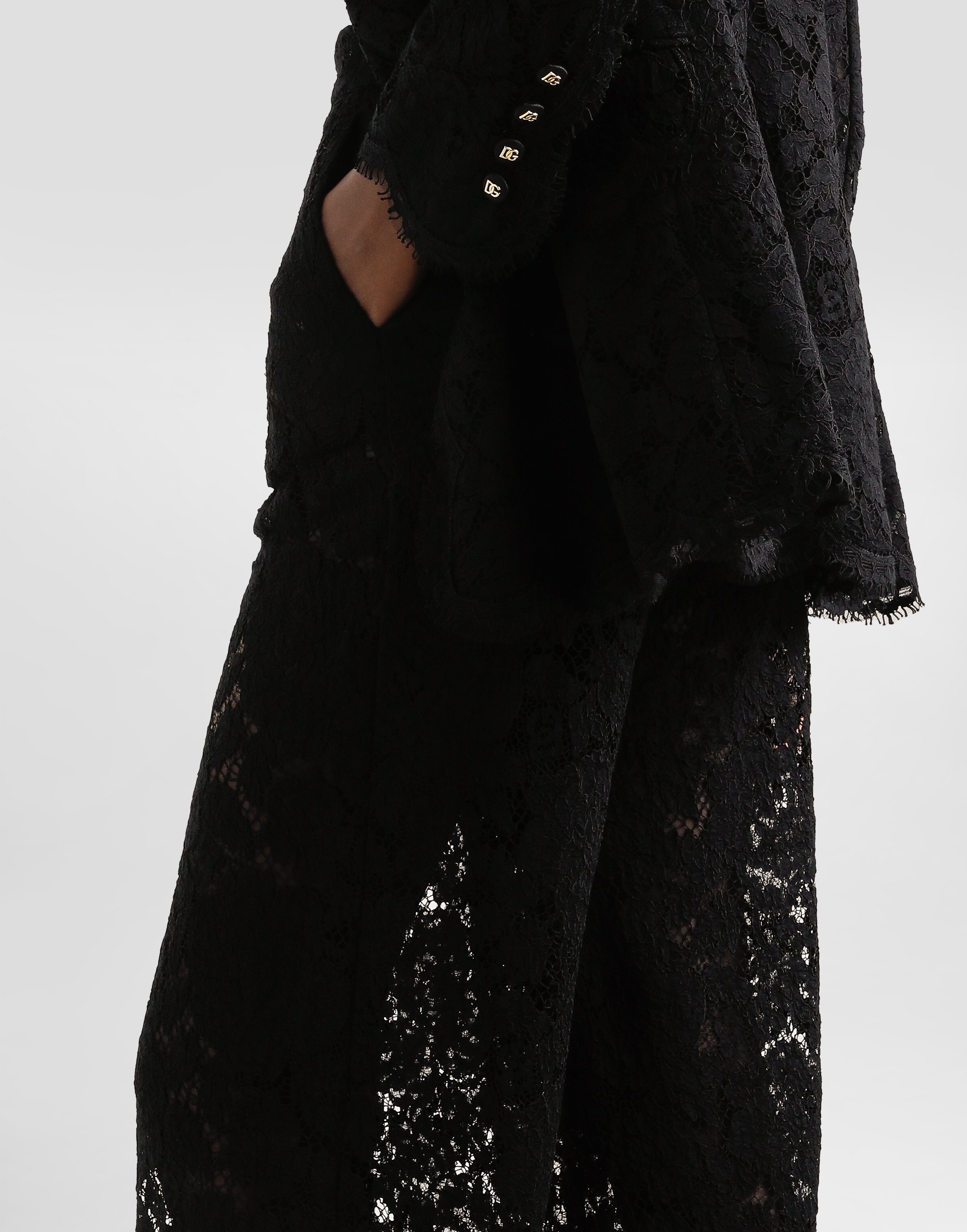 Dolce & Gabbana Cordonetto Lace Trousers In Black