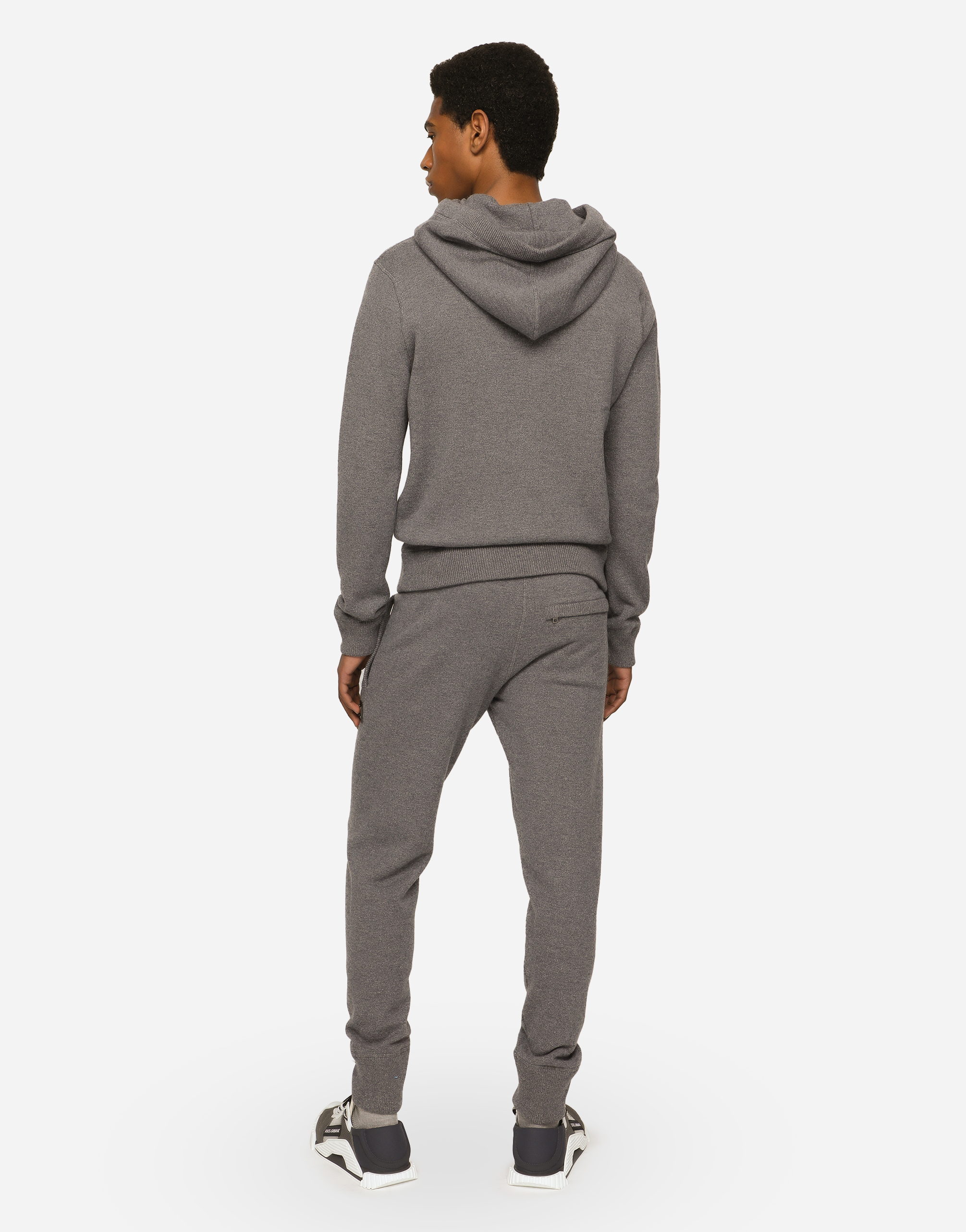 Shop Dolce & Gabbana Wool And Cashmere Knit Jogging Pants In Grey