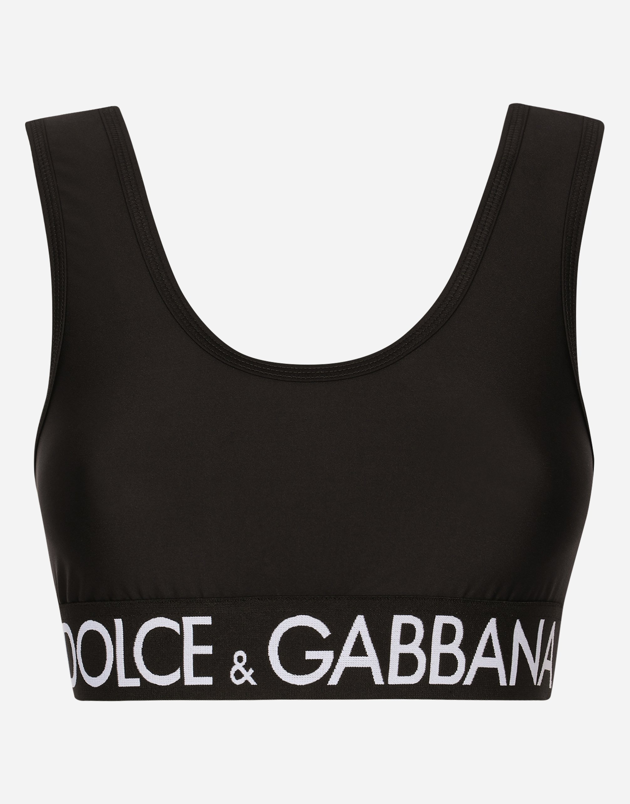 Dolce & Gabbana Spandex Jersey Top In Black