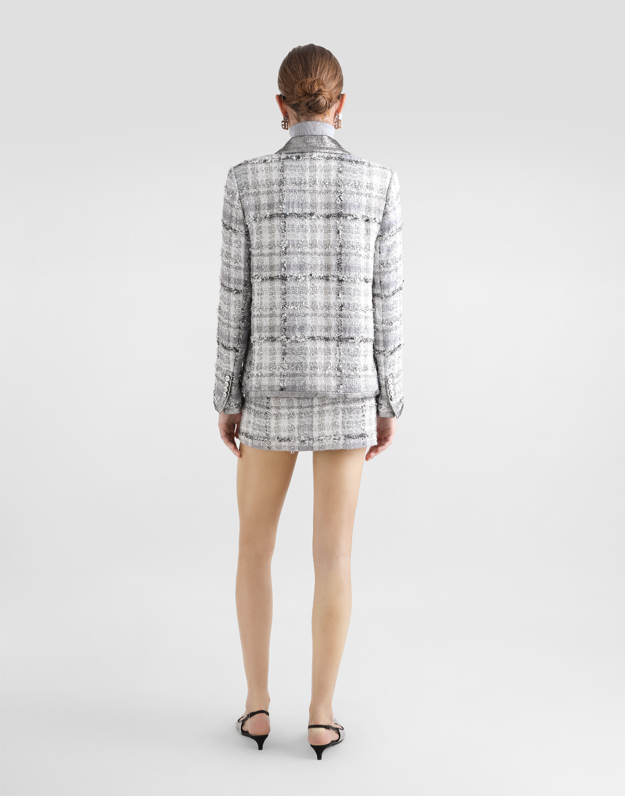 Dolce & Gabbana Turtle-neck Sweater With Sequin Embroidery In Grey