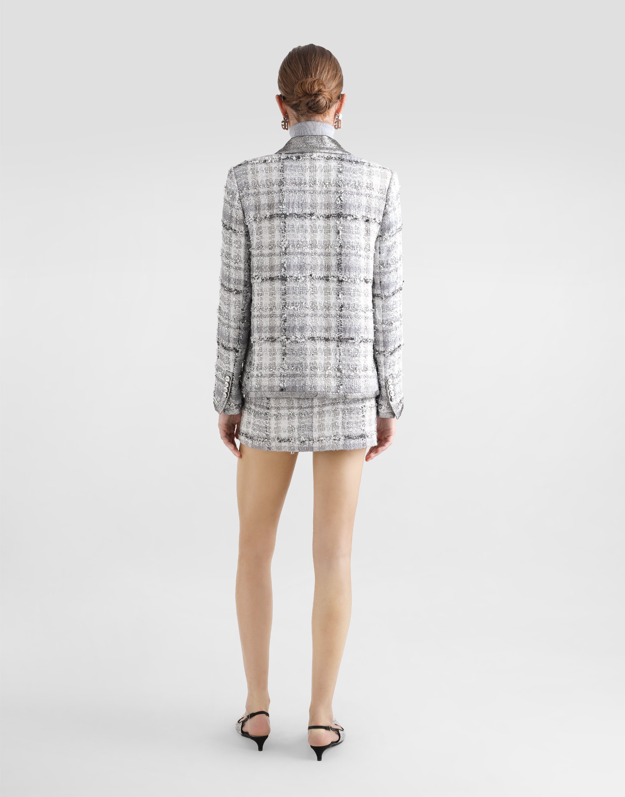 Dolce & Gabbana Turtle-neck Sweater With Sequin Embroidery In Grey