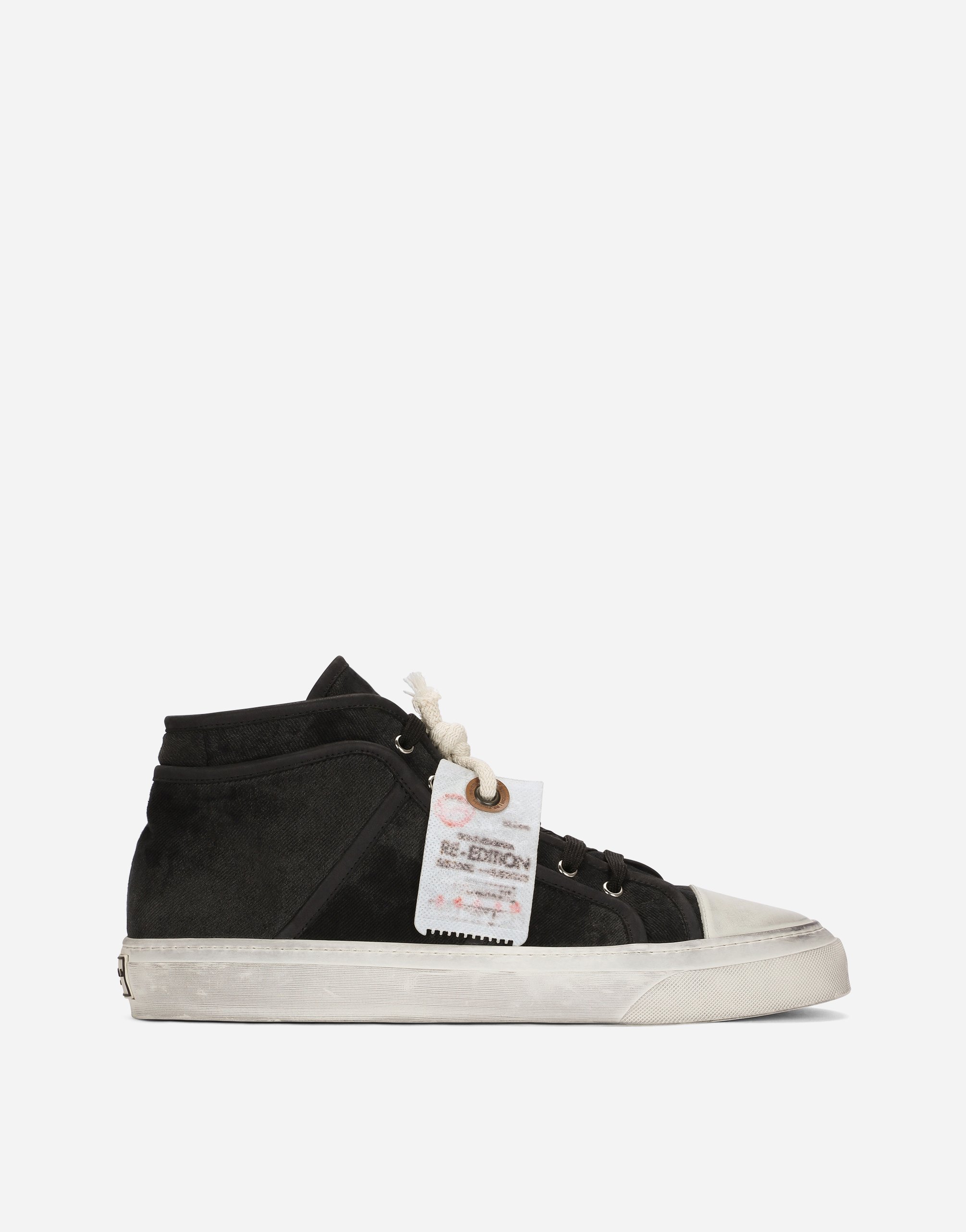 Dolce & Gabbana Re-edition Vintage Mid Top Sneakers In Black