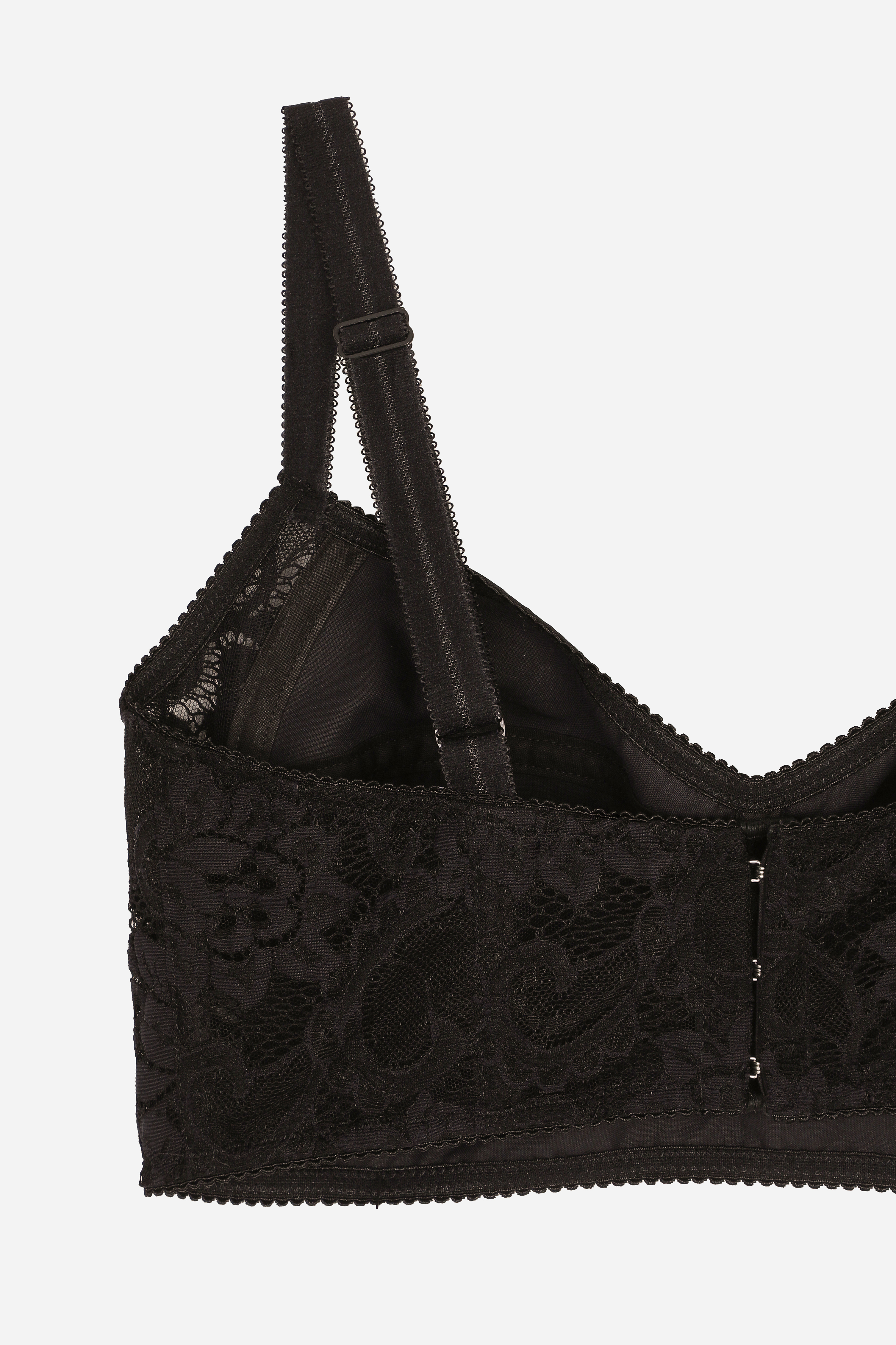 Dolce & Gabbana Sicily Cropped Top Lace Trim In ブラック